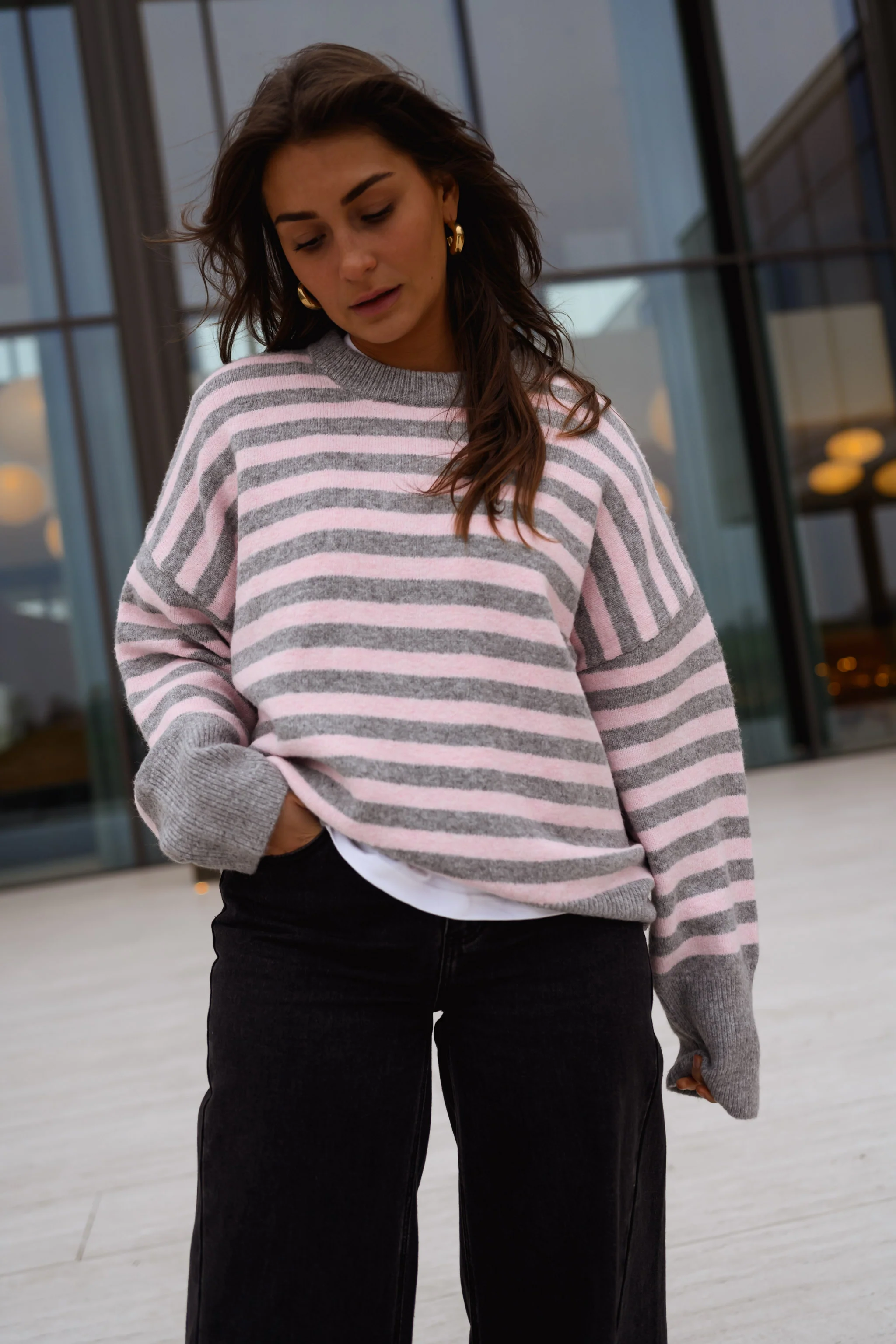 Grey and Pink Emilie Sweater - Image 4