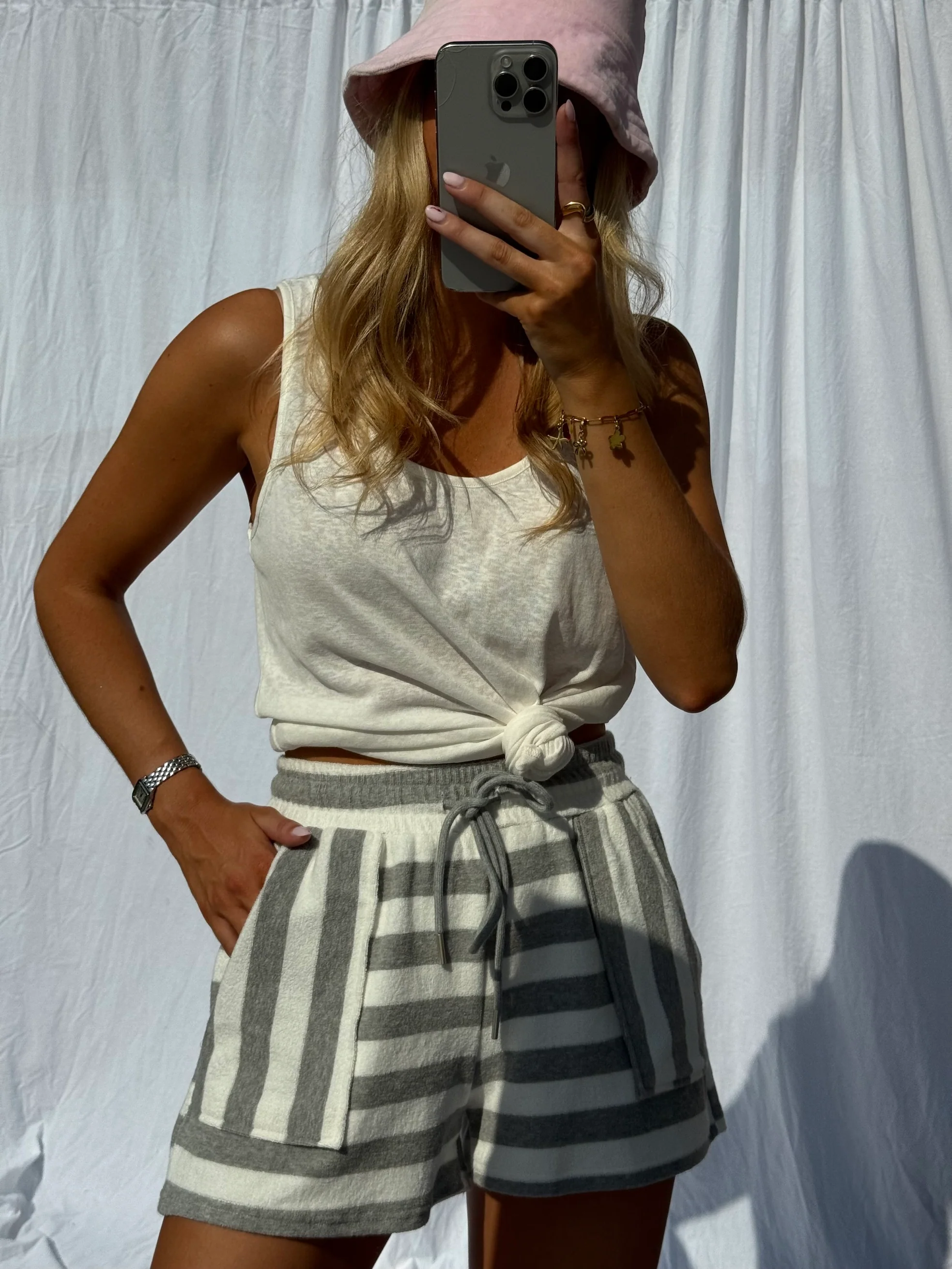Grey and White Lorry Shorts - Image 8