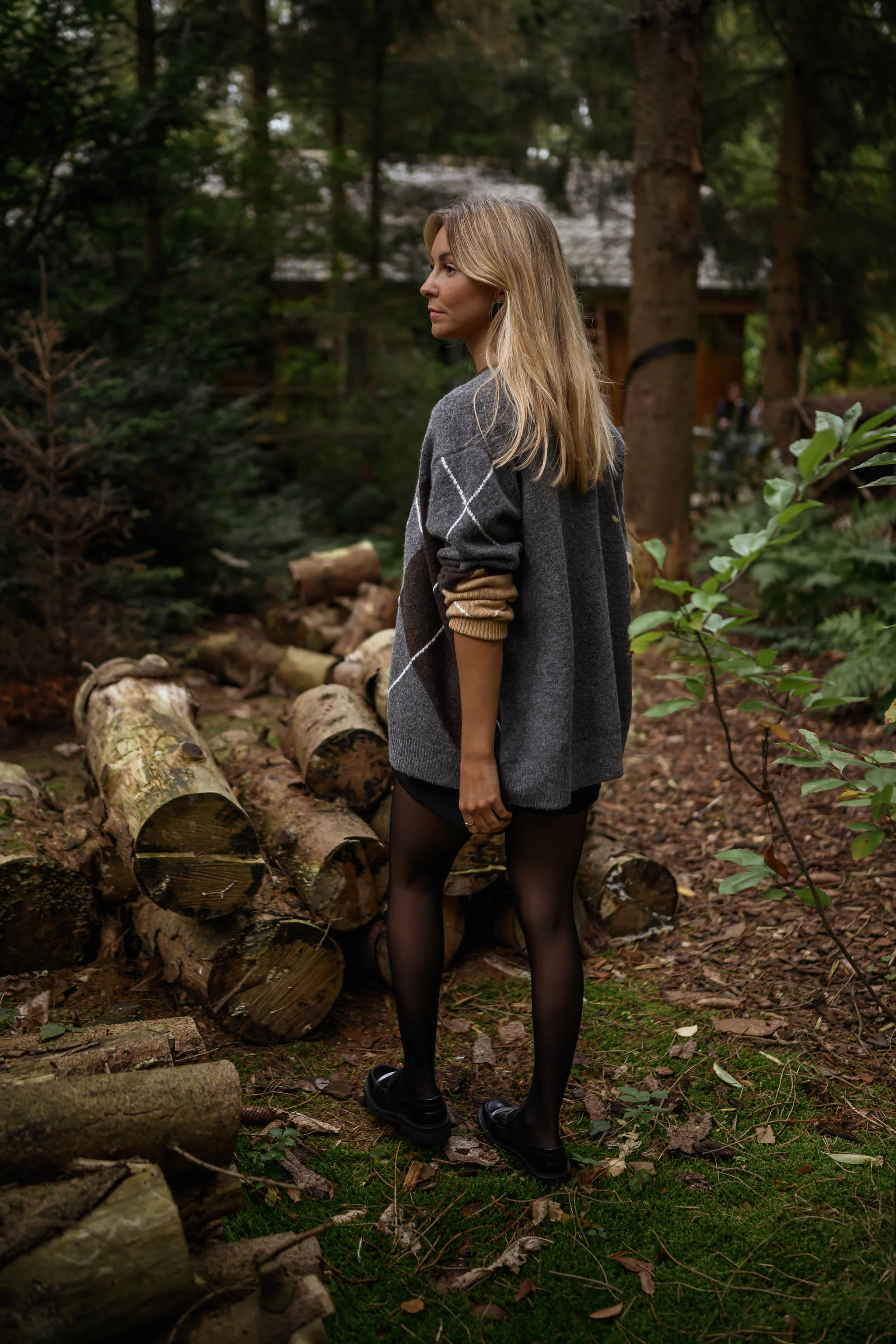 Grey Checkered Georgia Cardigan - Image 7