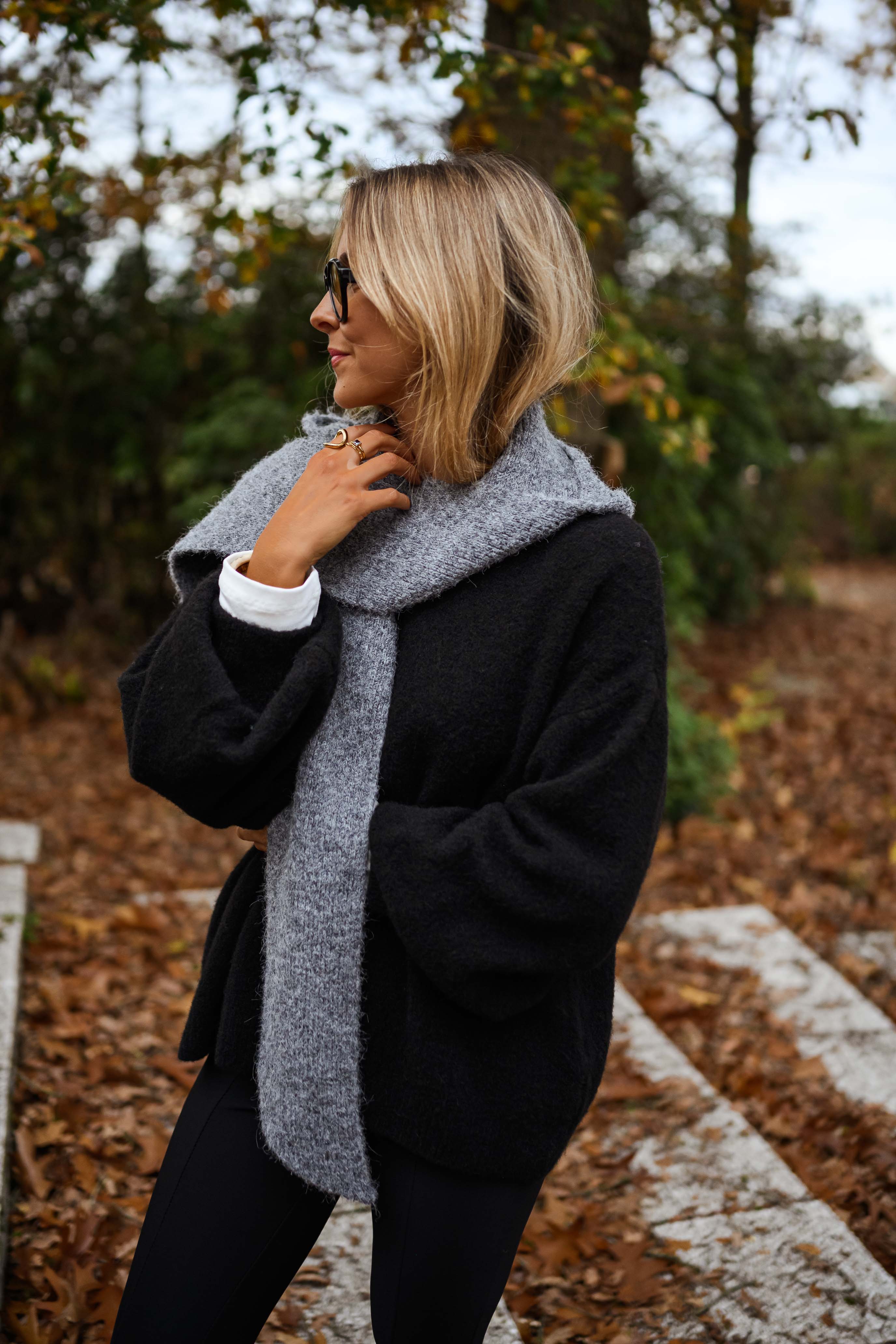 Grey Hooded Giada Scarf - Image 8