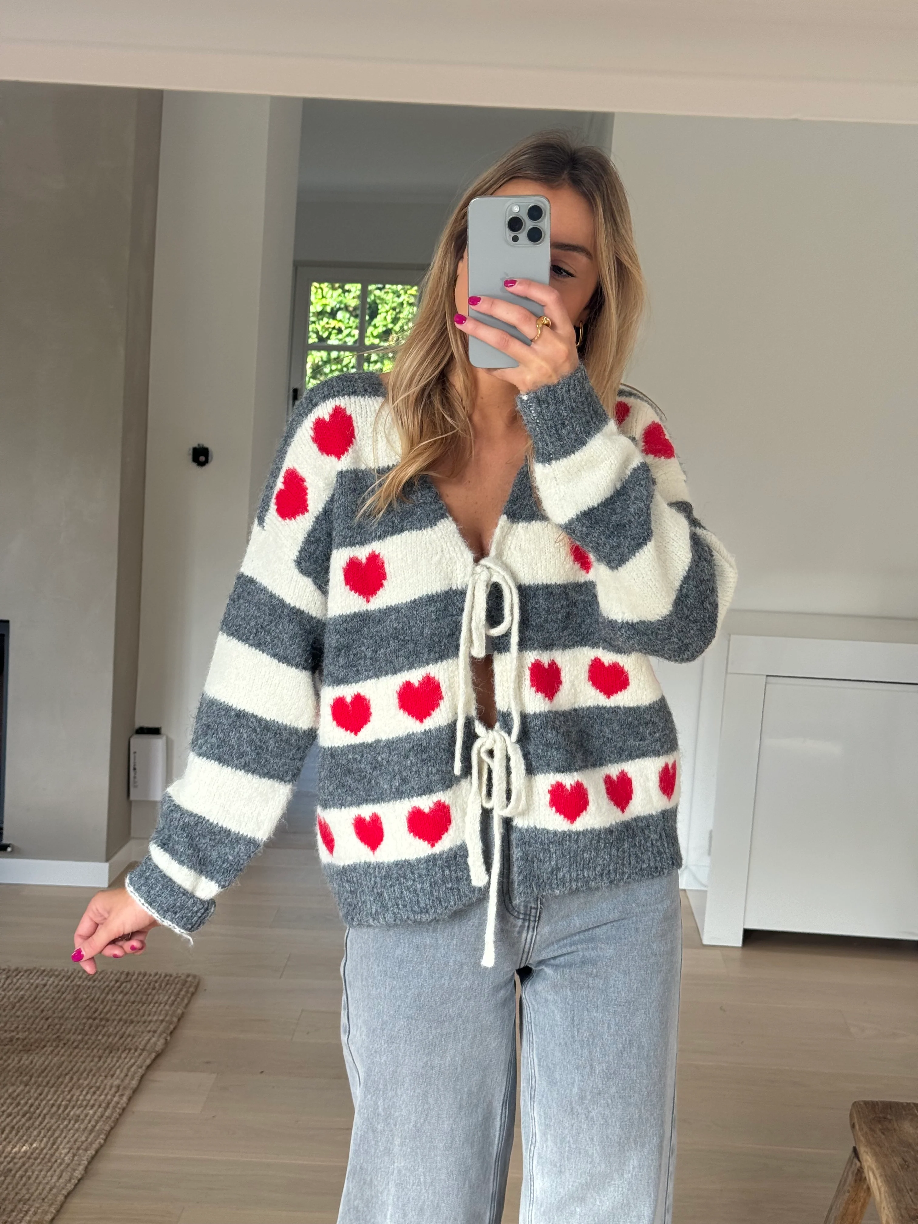 Grey Striped Anne Cardigan - Image 4