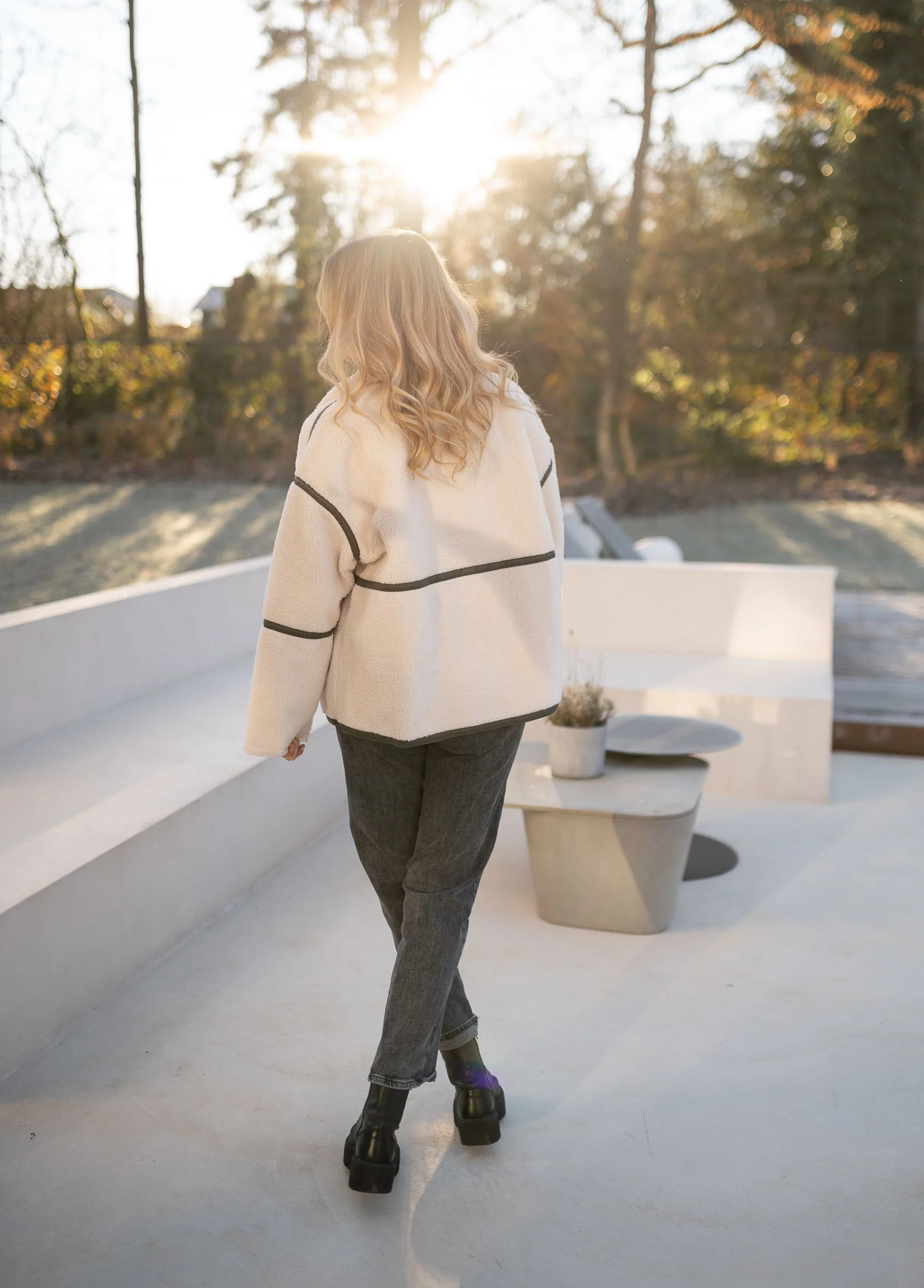 Khaki shearling Nita Jacket - Image 11