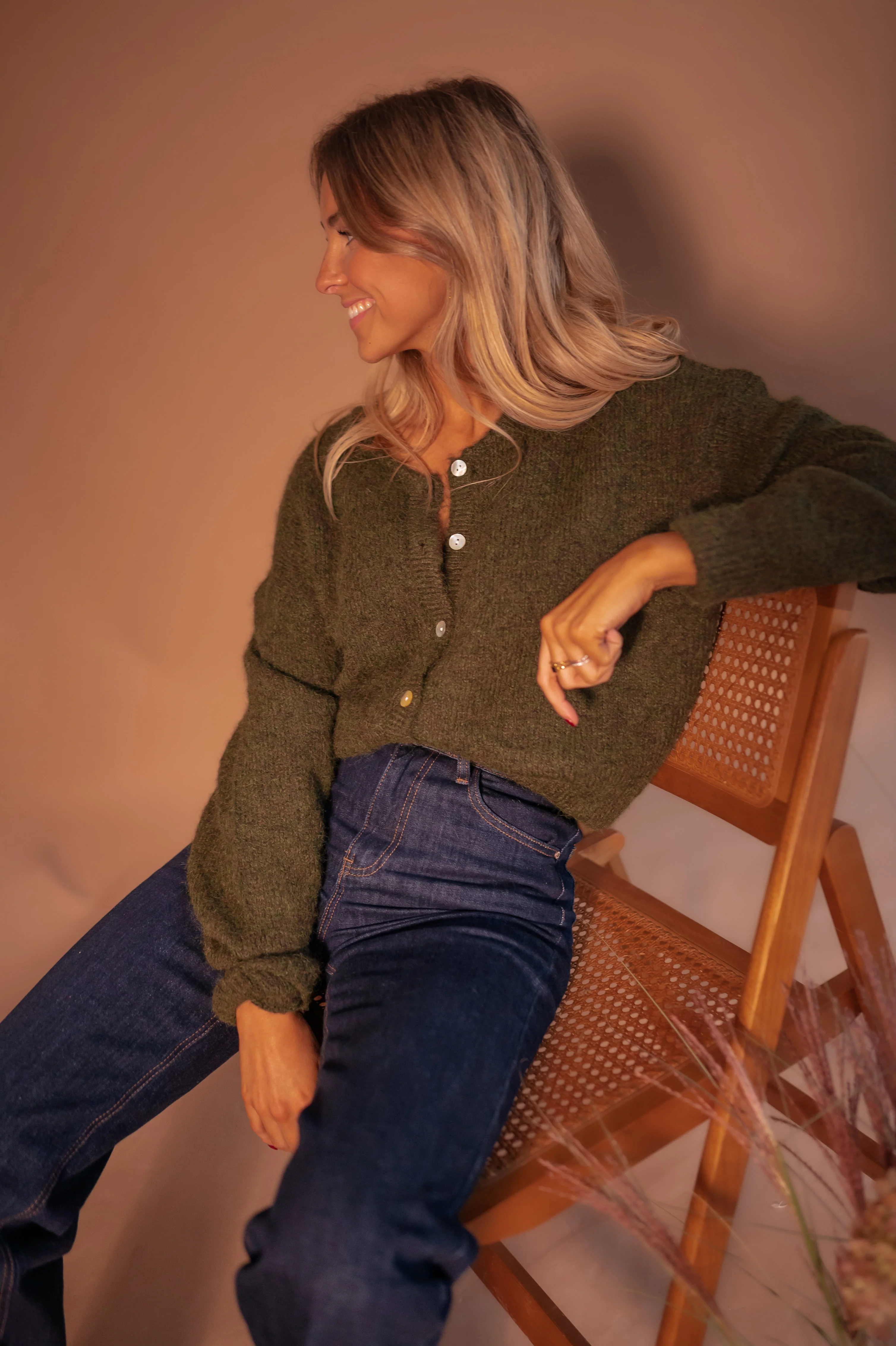 Khaki Harris Cardigan - Image 5