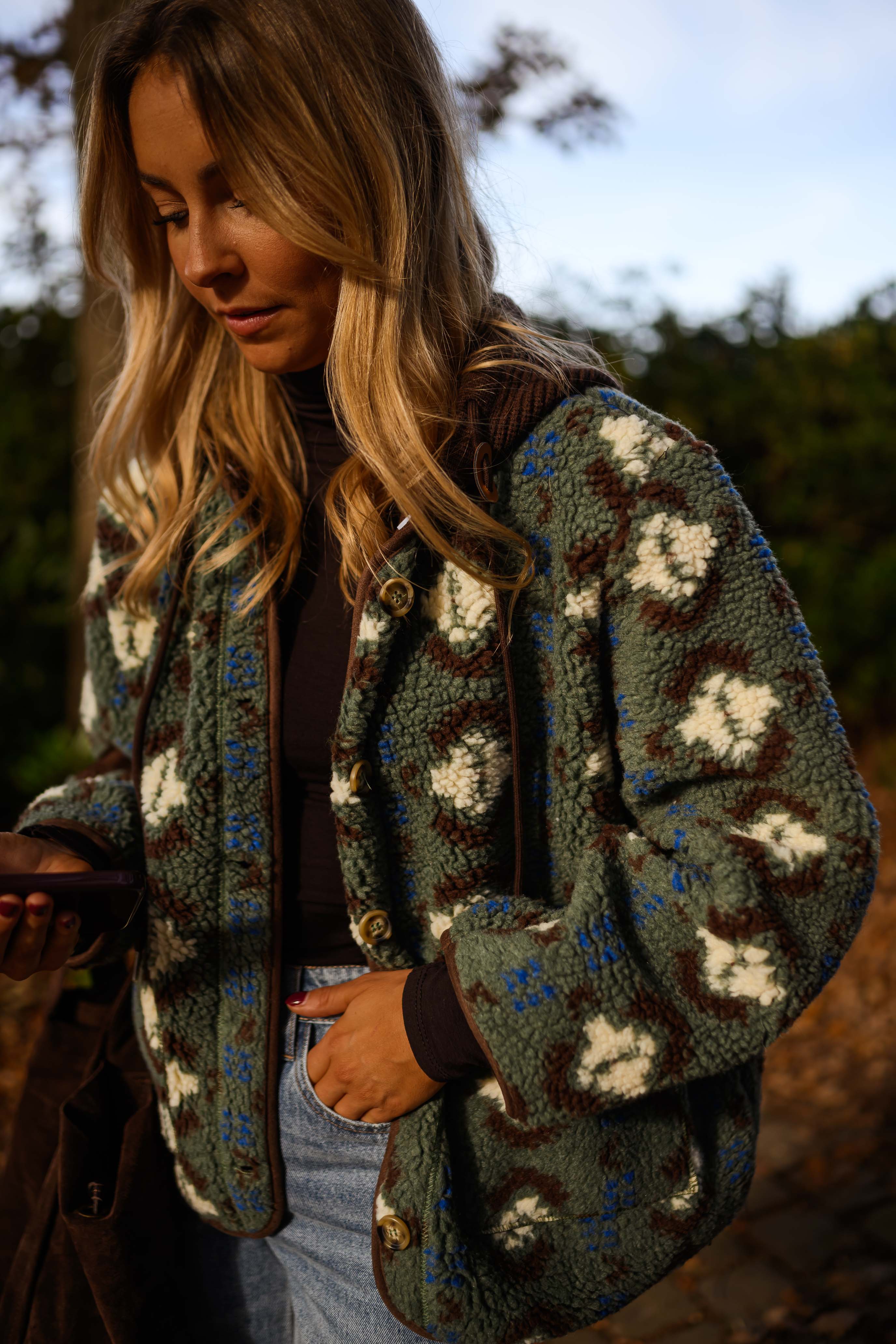 Khaki Patterned Malory Coat - Image 10
