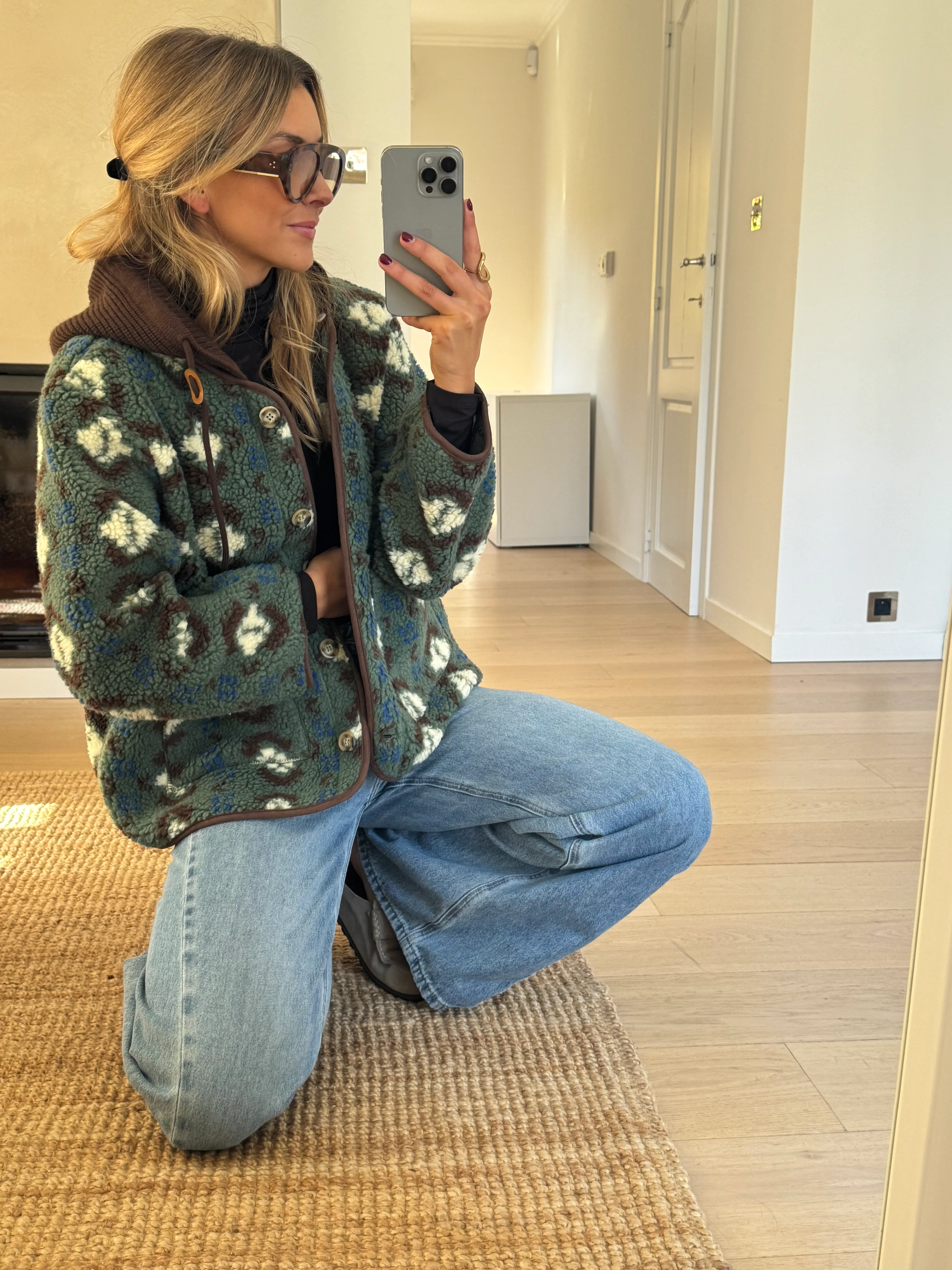 Khaki Patterned Malory Coat - Image 14