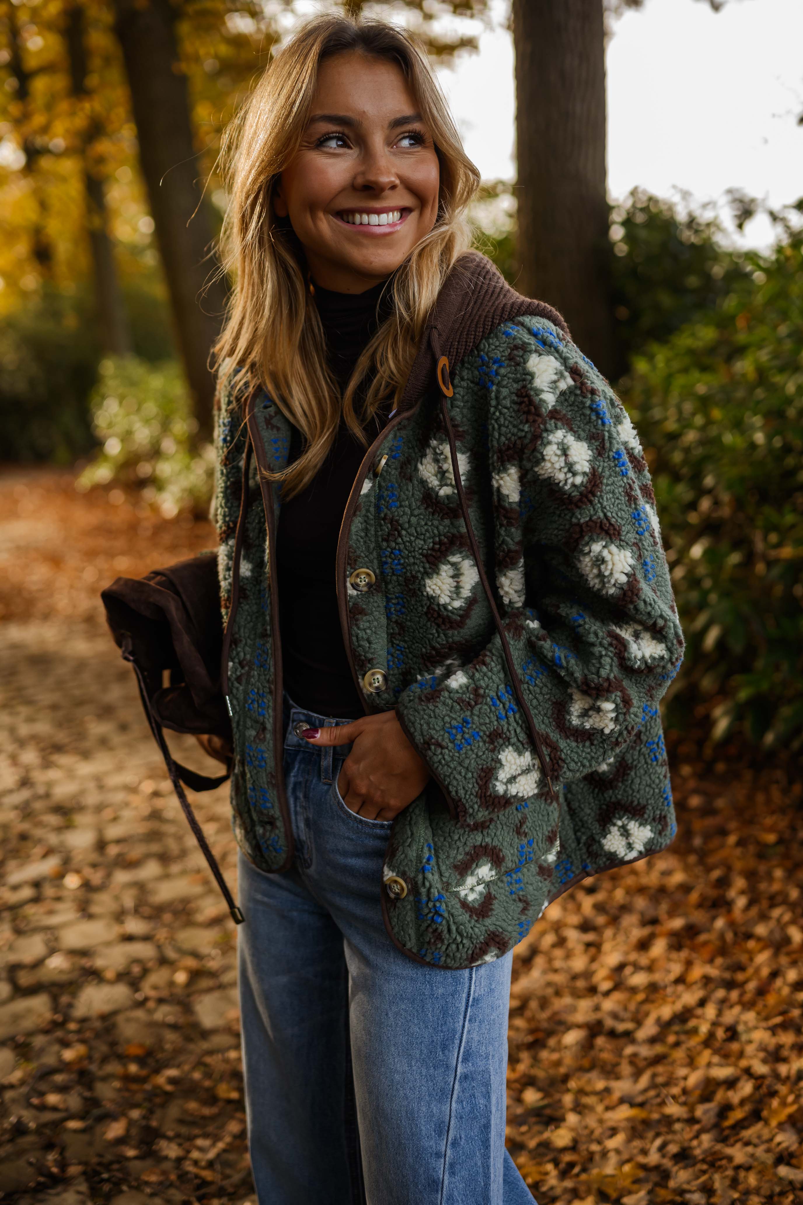 Khaki Patterned Malory Coat - Image 3