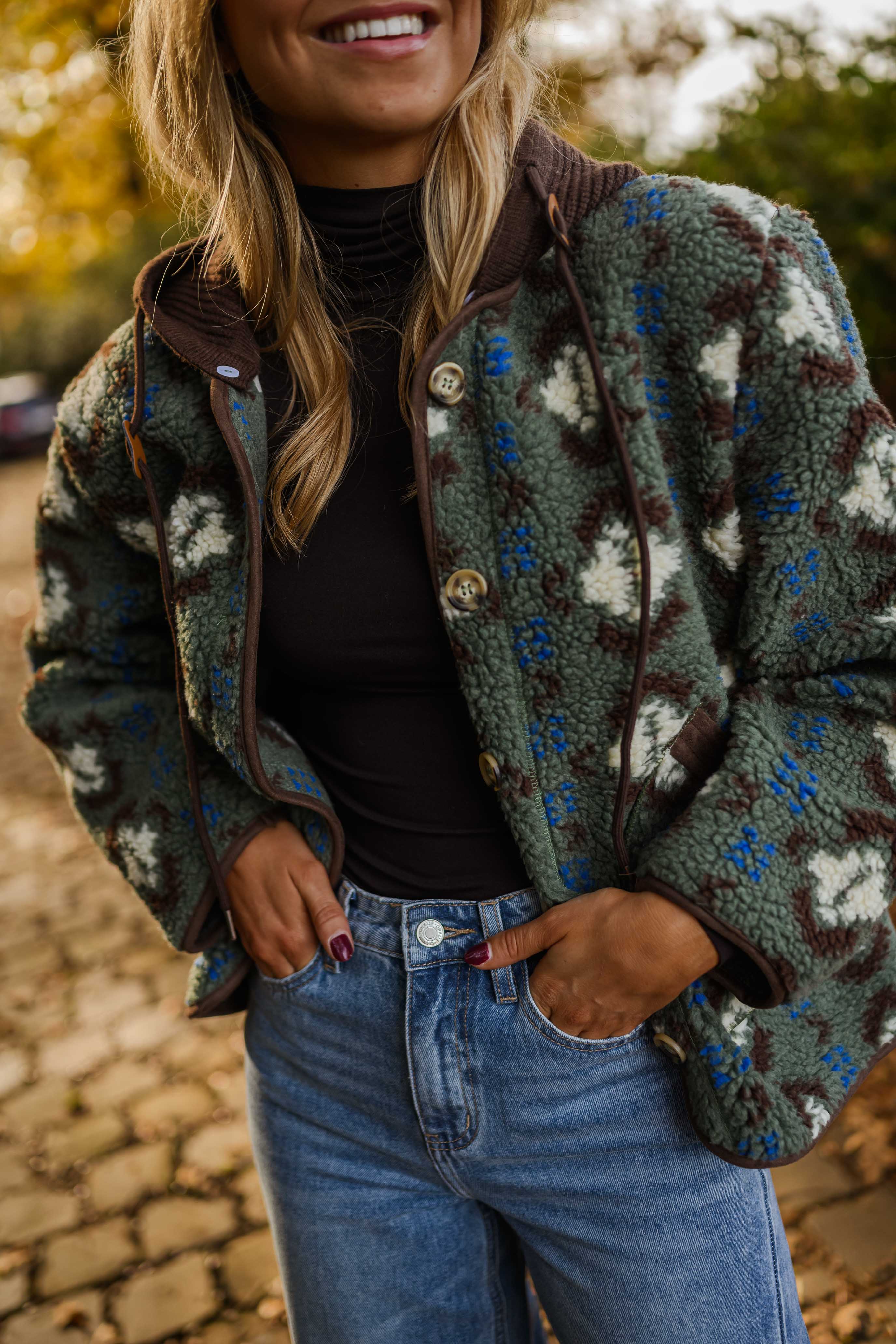 Khaki Patterned Malory Coat - Image 7
