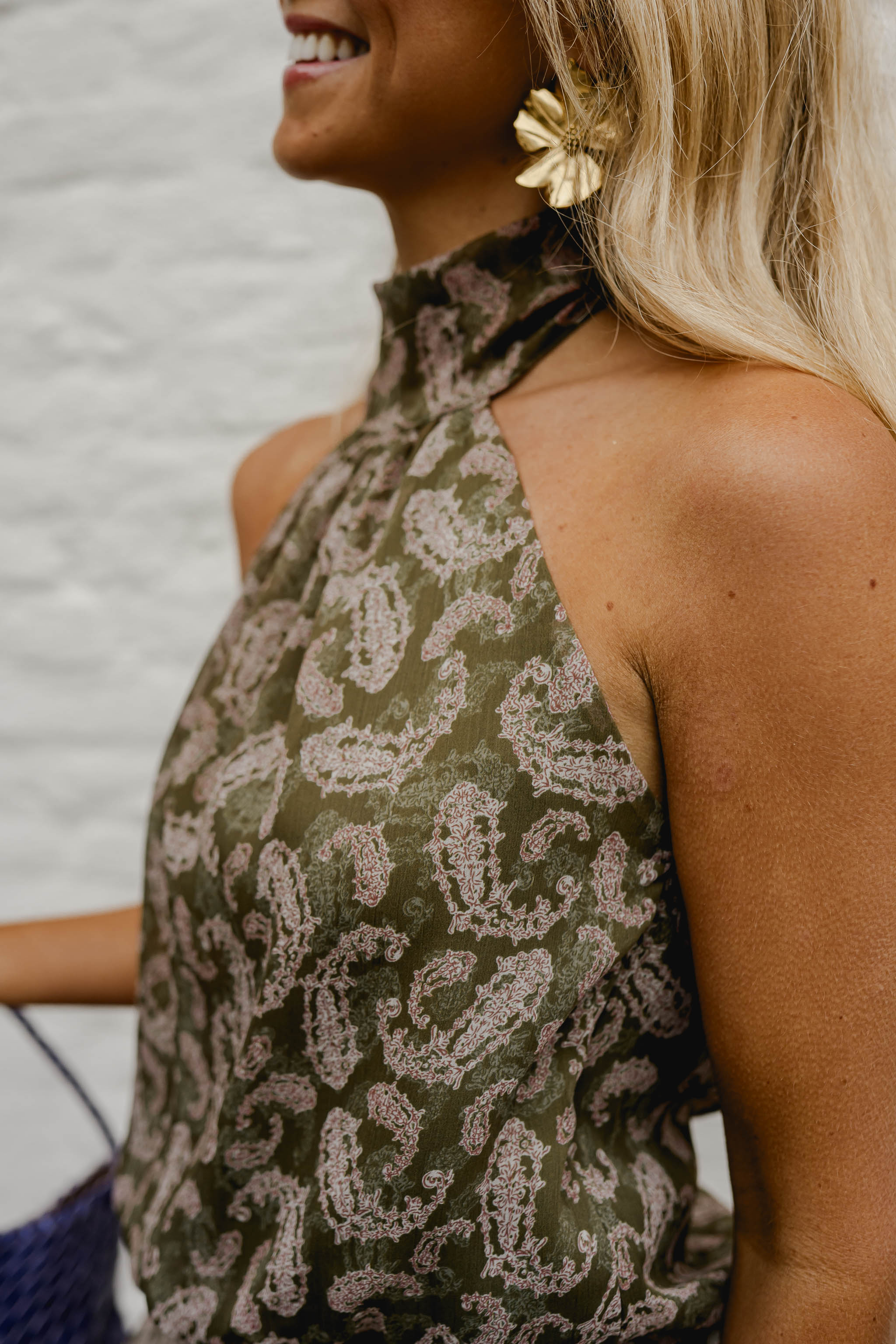 Khaki Patterned Maxence Dress - Image 6