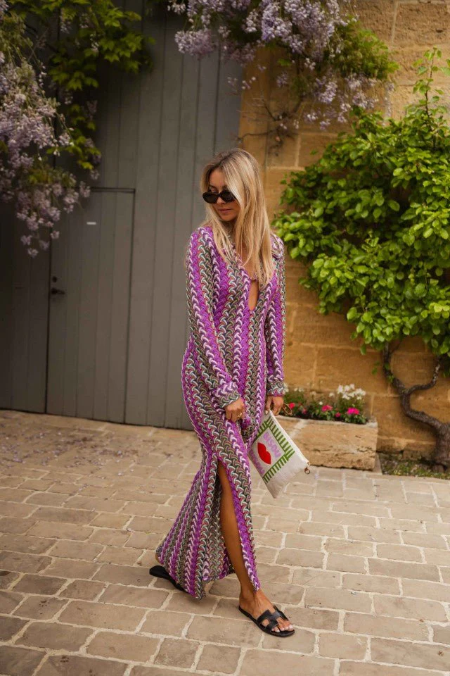Mauve Patterned Audrey Dress - Image 10