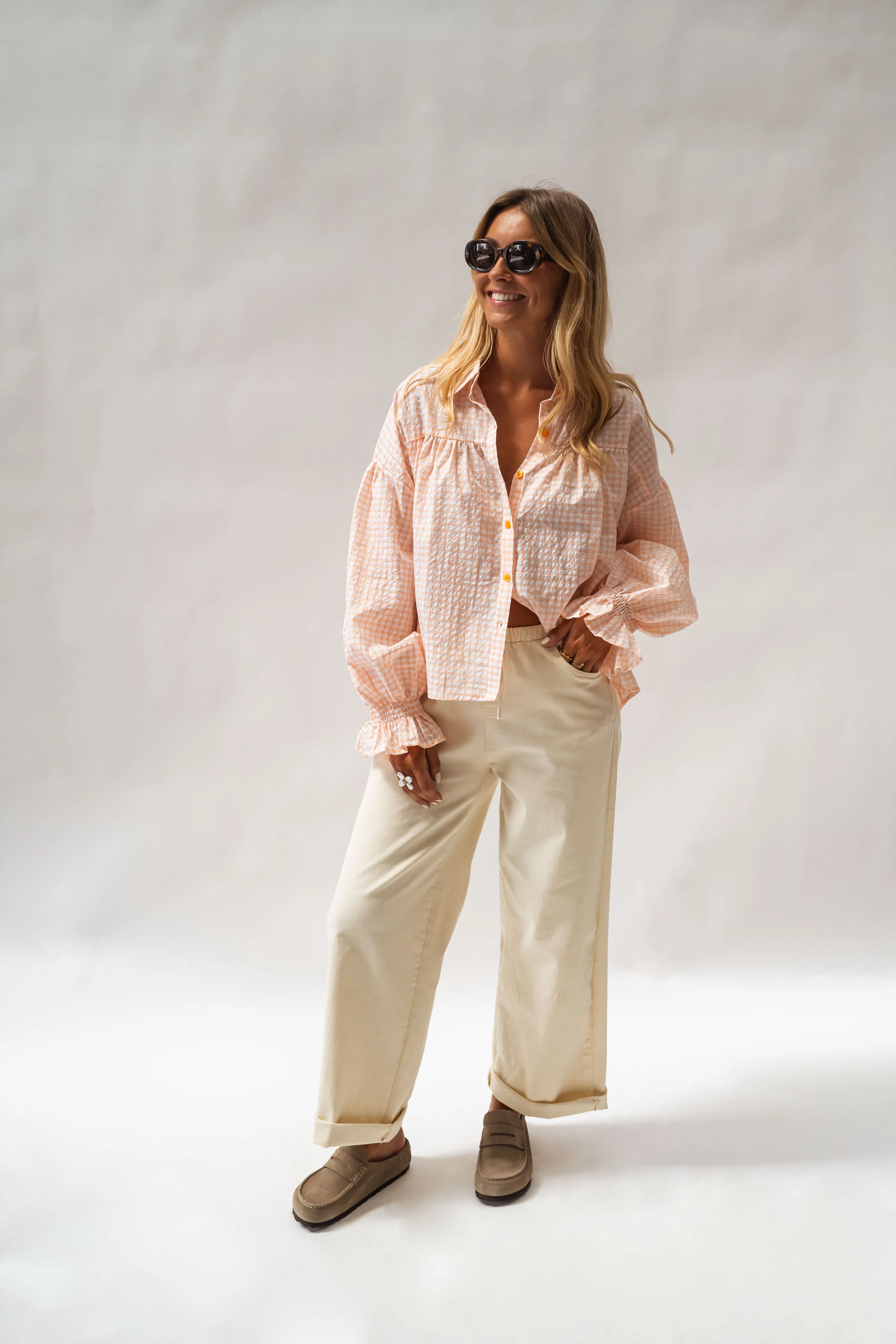 Orange and Ecru Siana Shirt - Image 7