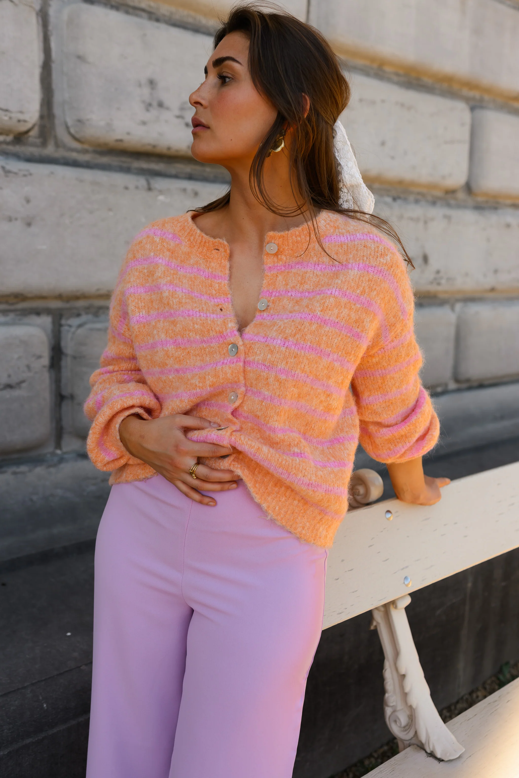 Orange And Pink Sego Cardigan - Image 5