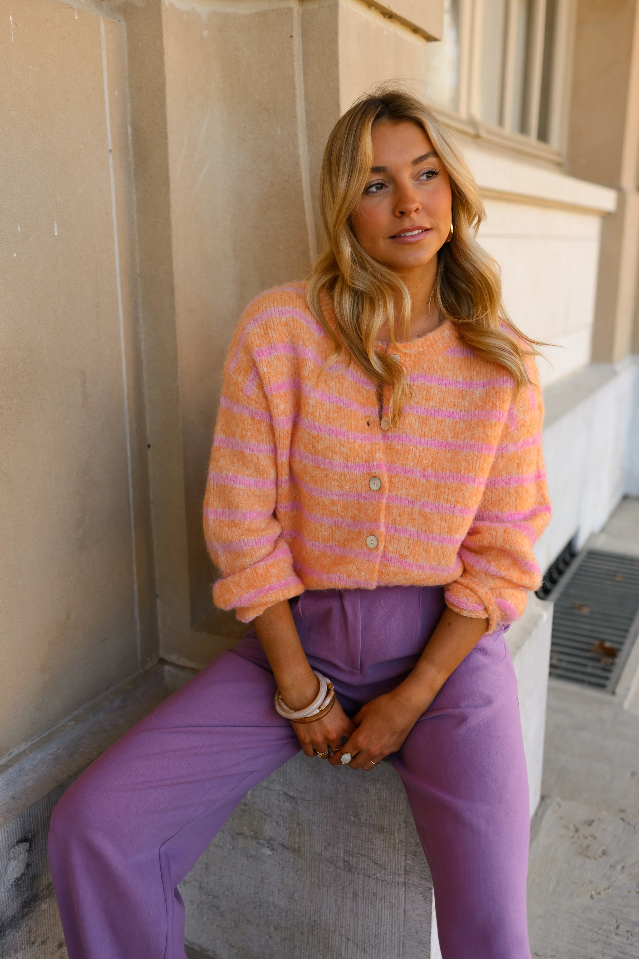 Orange And Pink Sego Cardigan - Image 6