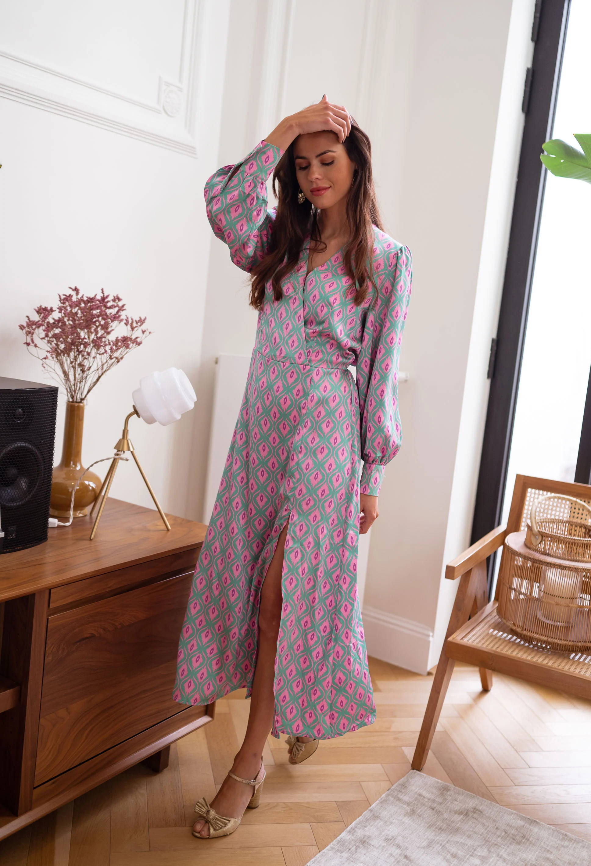 Patterned Siam Maxi Dress - Image 9