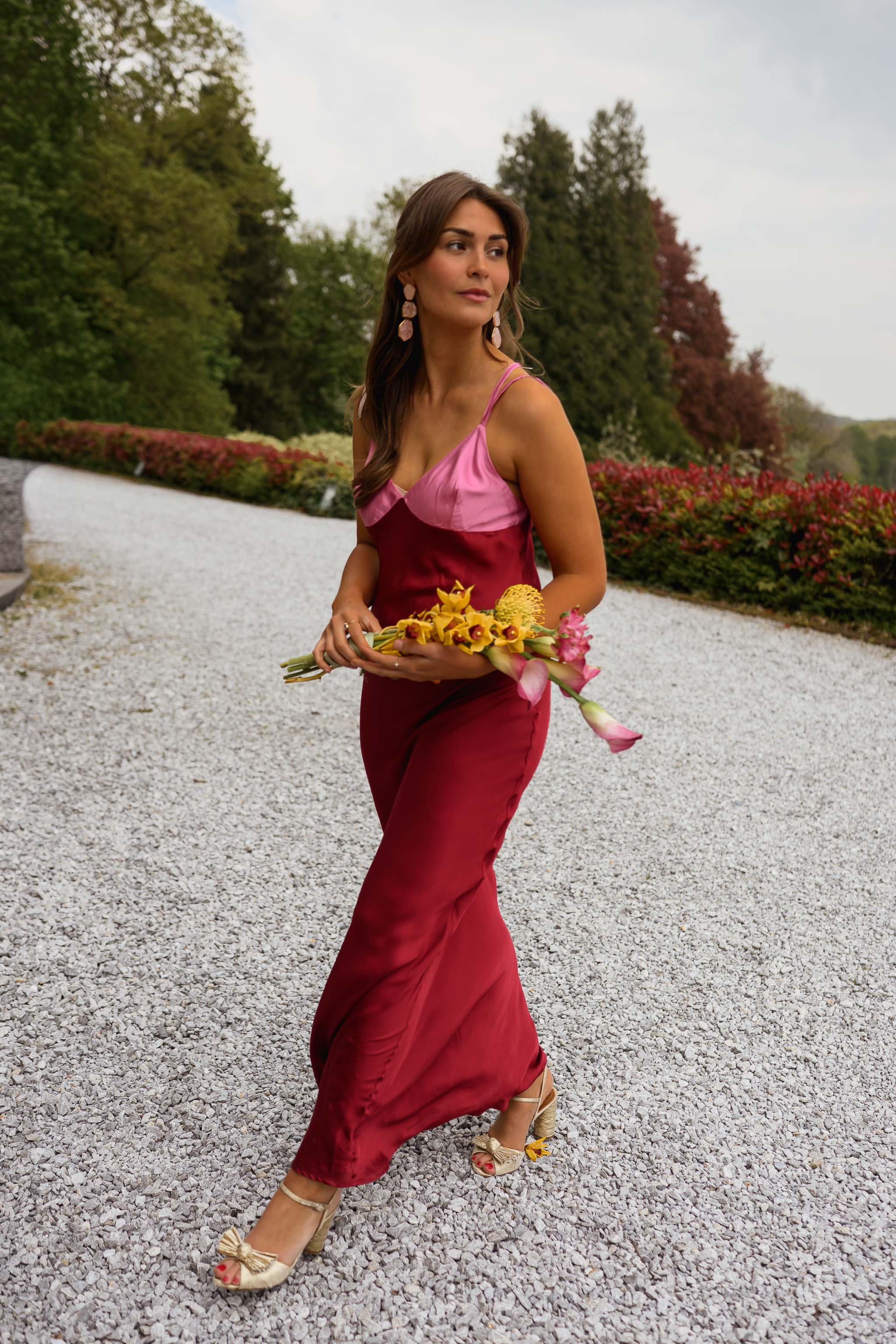 Pink And Burgundy Farah Dress - Image 6