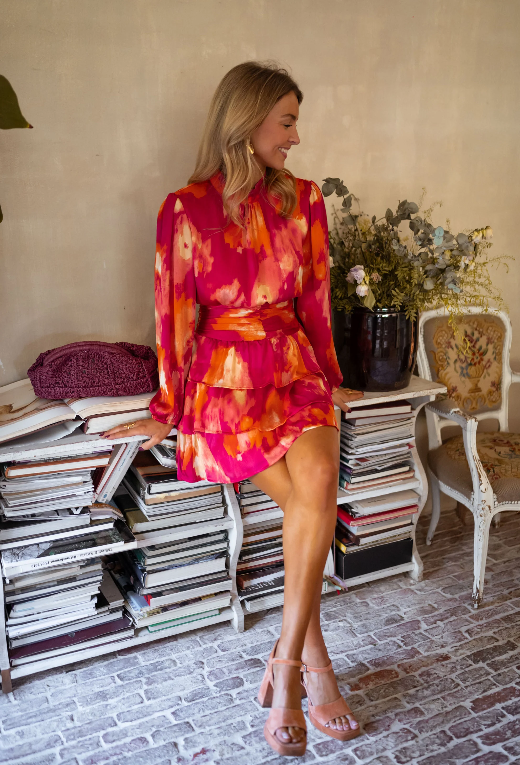 Pink and Orange Manae Dress - Image 6