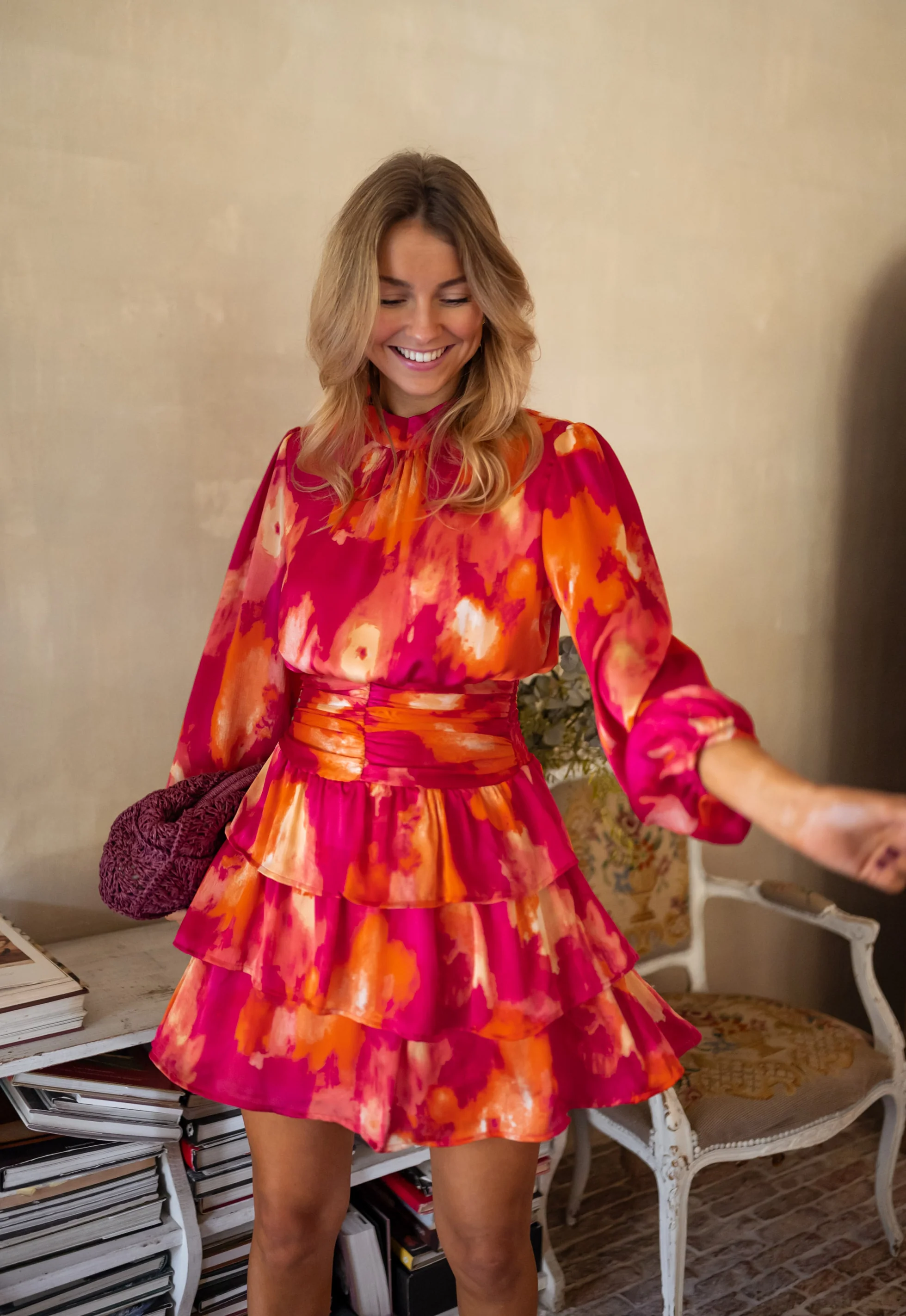 Pink and Orange Manae Dress - Image 7