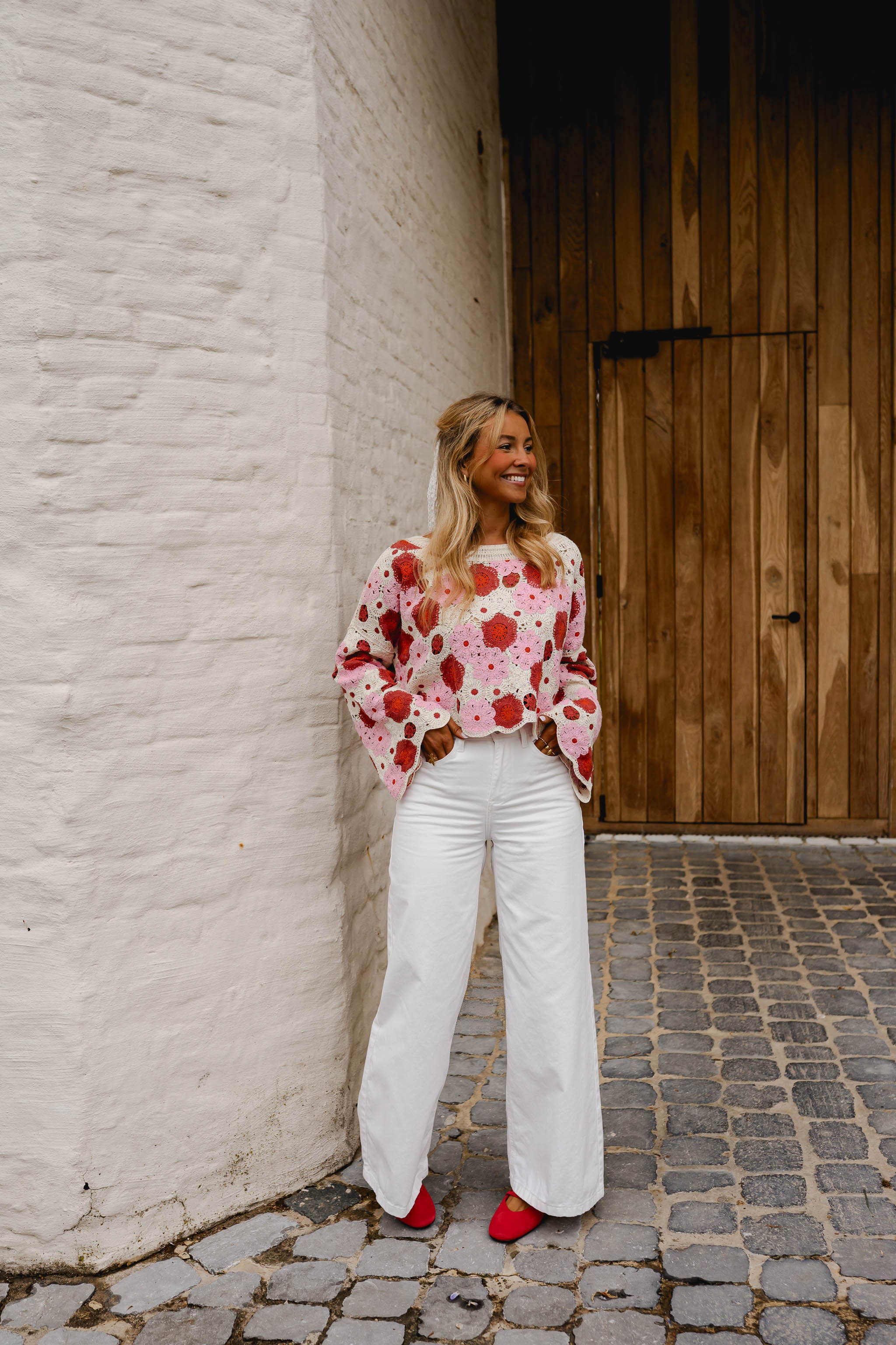 Pink And Red Crochet Tanja Blouse - Image 4