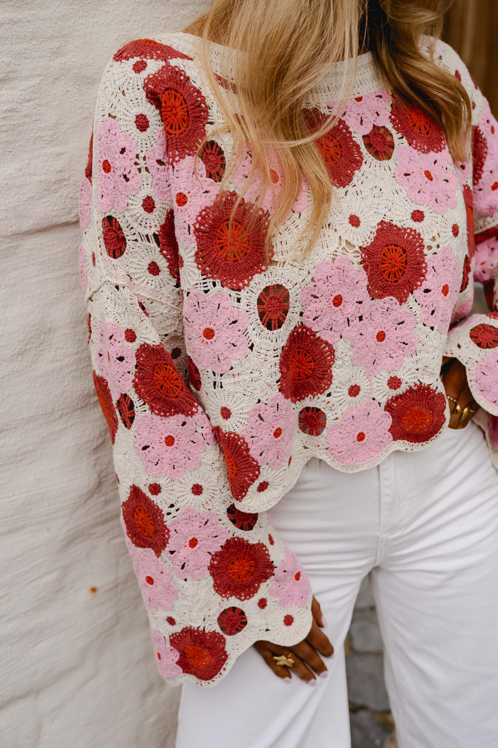 Pink And Red Crochet Tanja Blouse - Image 6