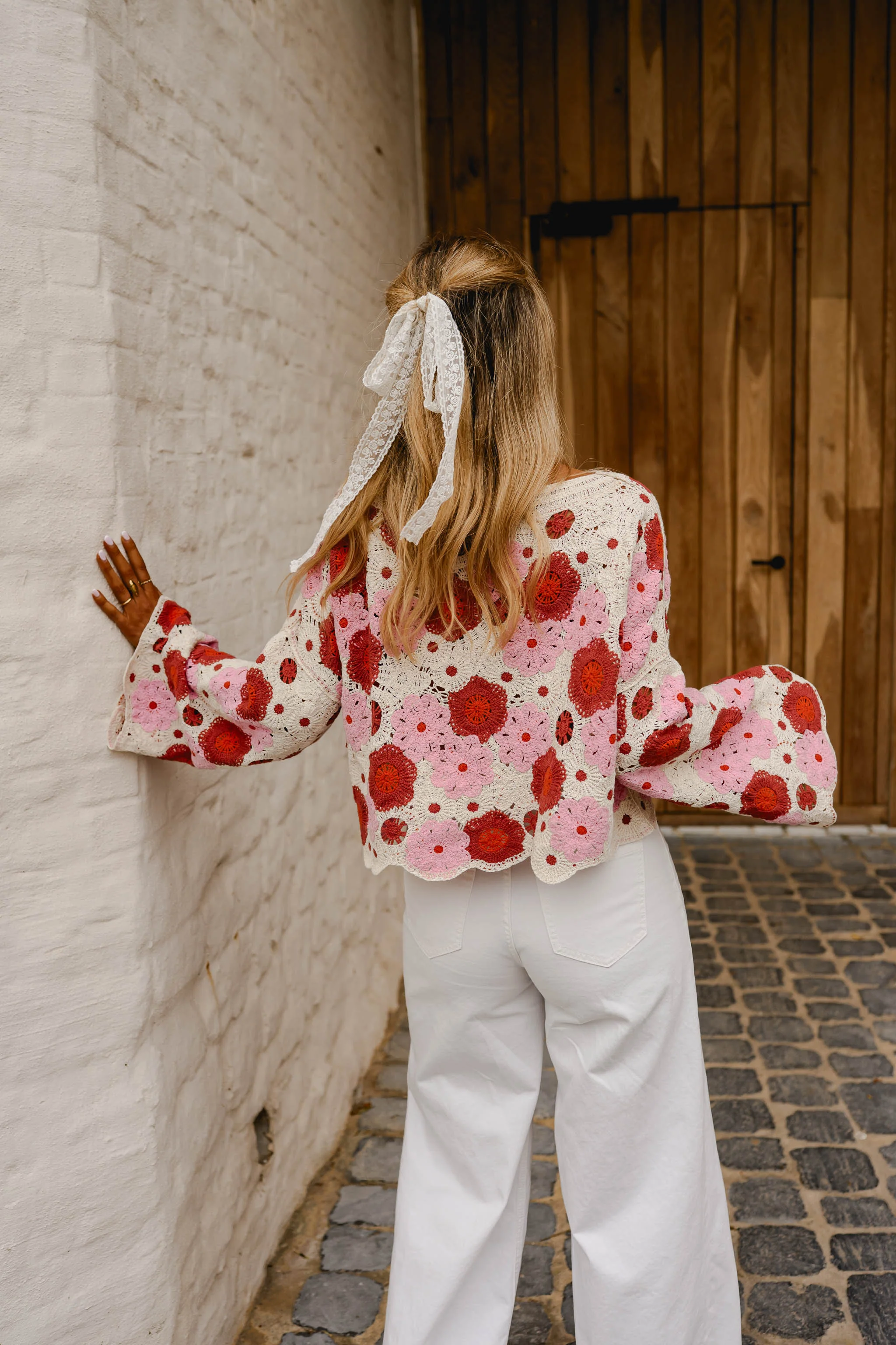 Pink And Red Crochet Tanja Blouse - Image 8