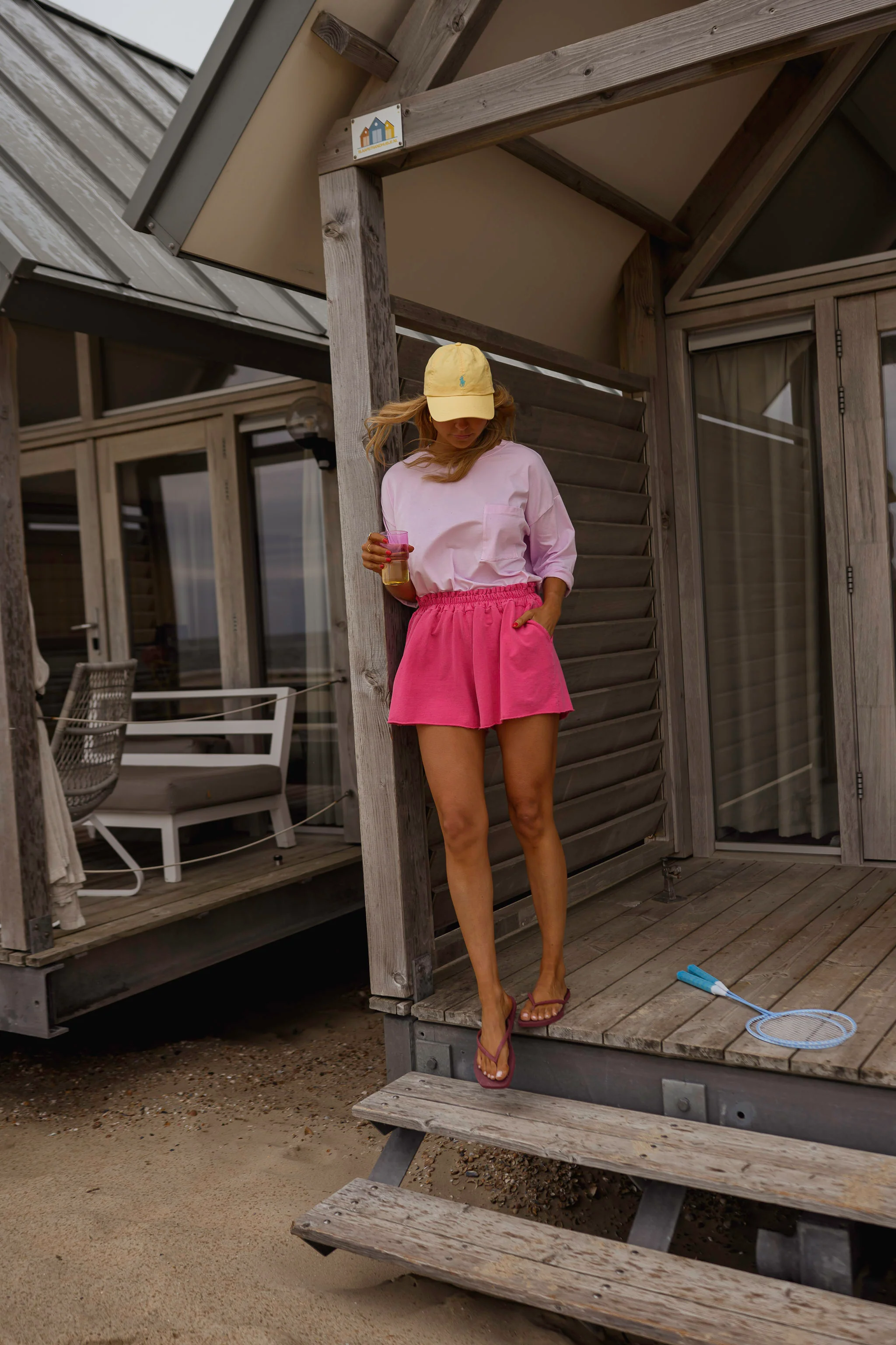 Pink Cotton Issa Shorts - Image 3