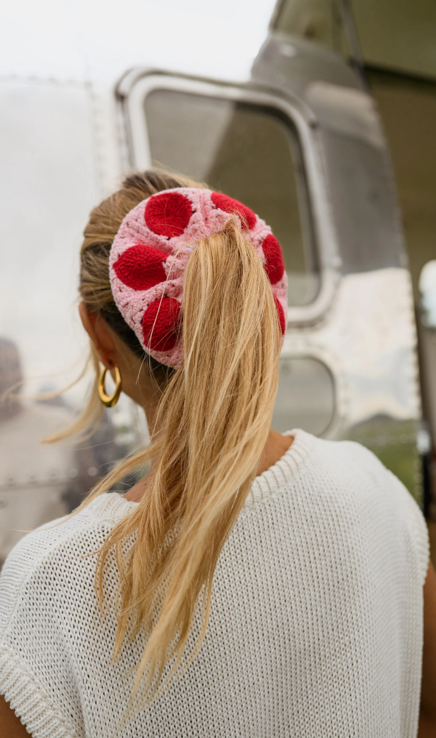 Pink Crochet Davy Scrunchie - Image 4