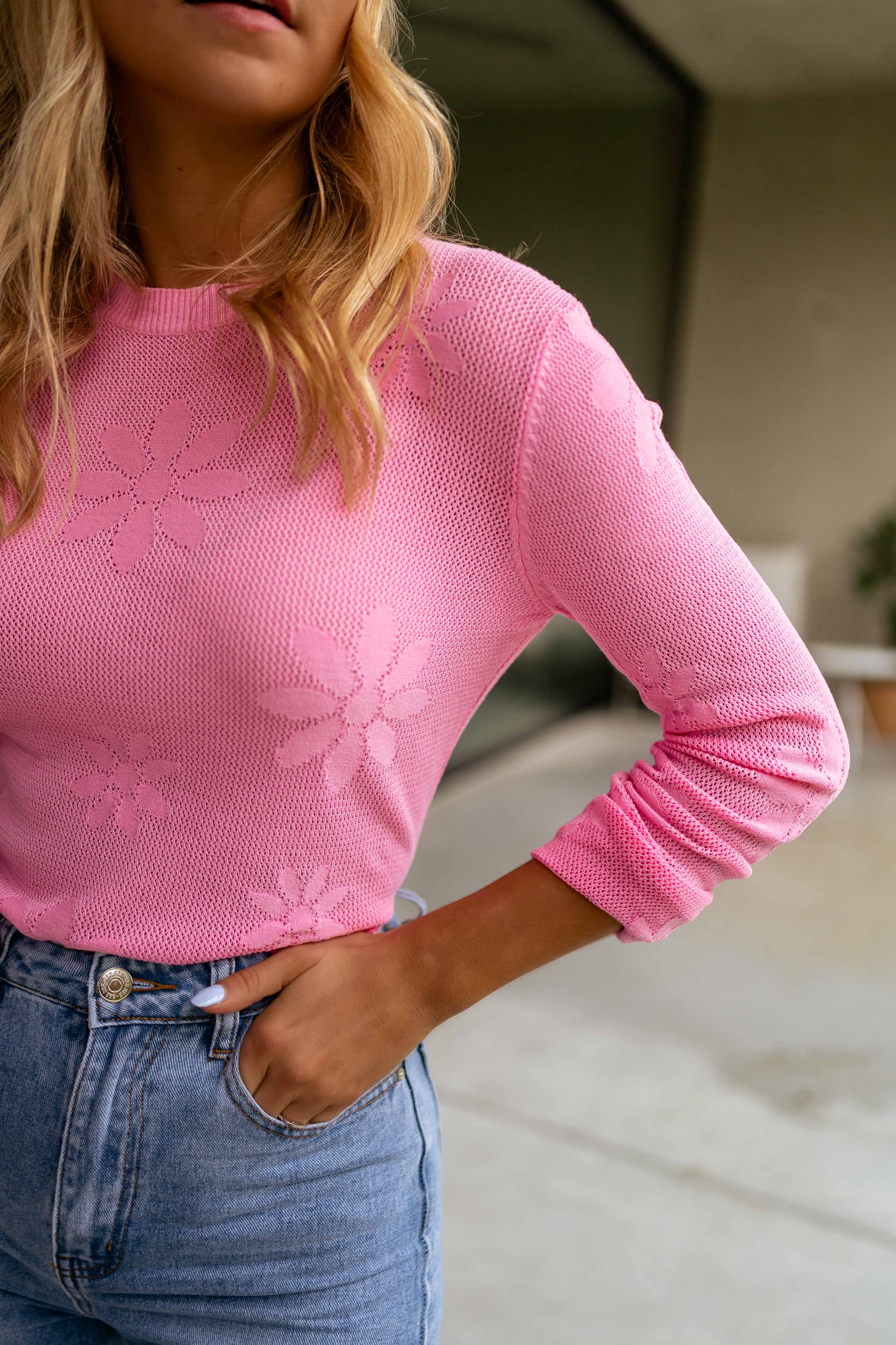 Pink Marguerite Sweater - Image 2