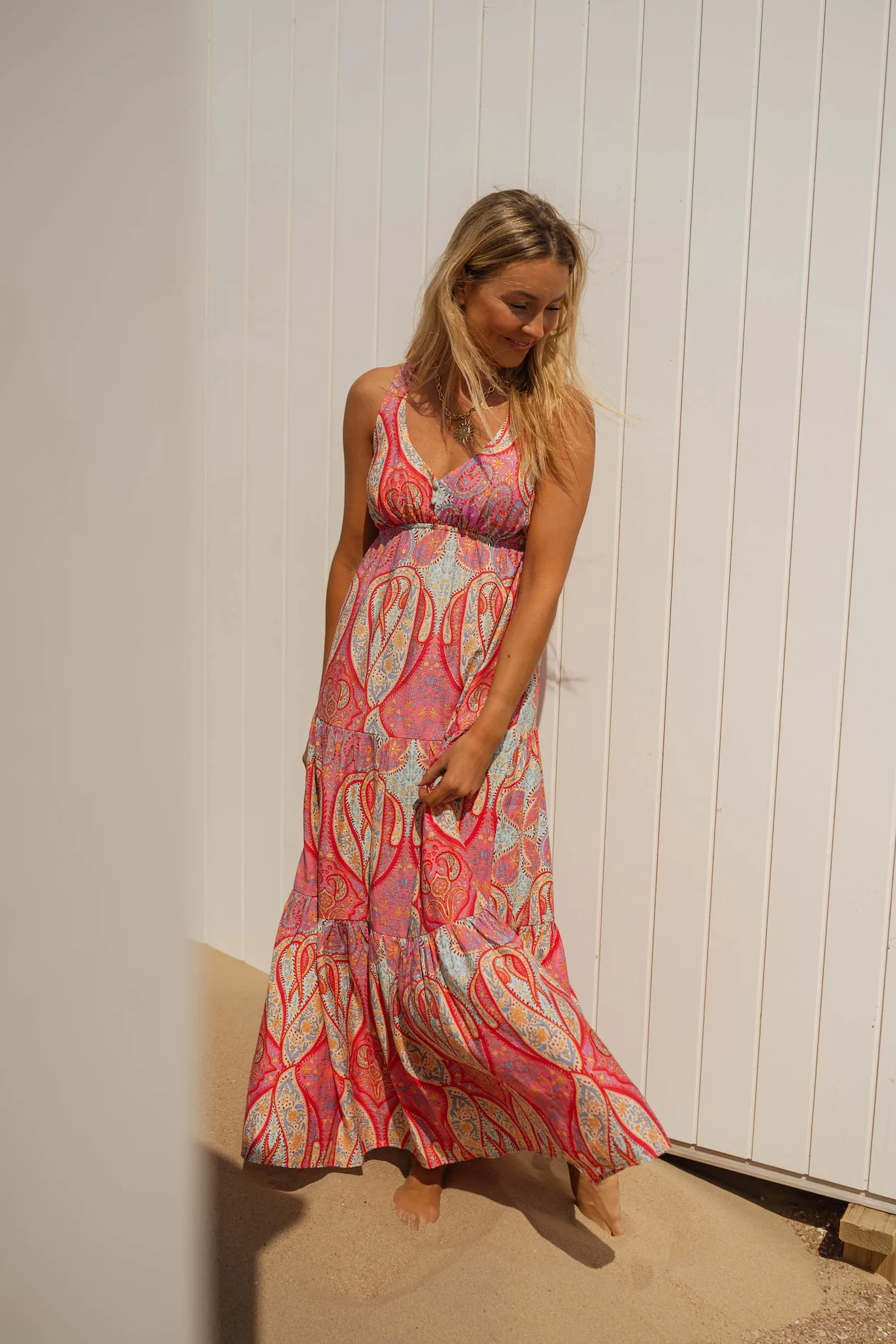 Pink Patterned Agathe Dress - Image 8