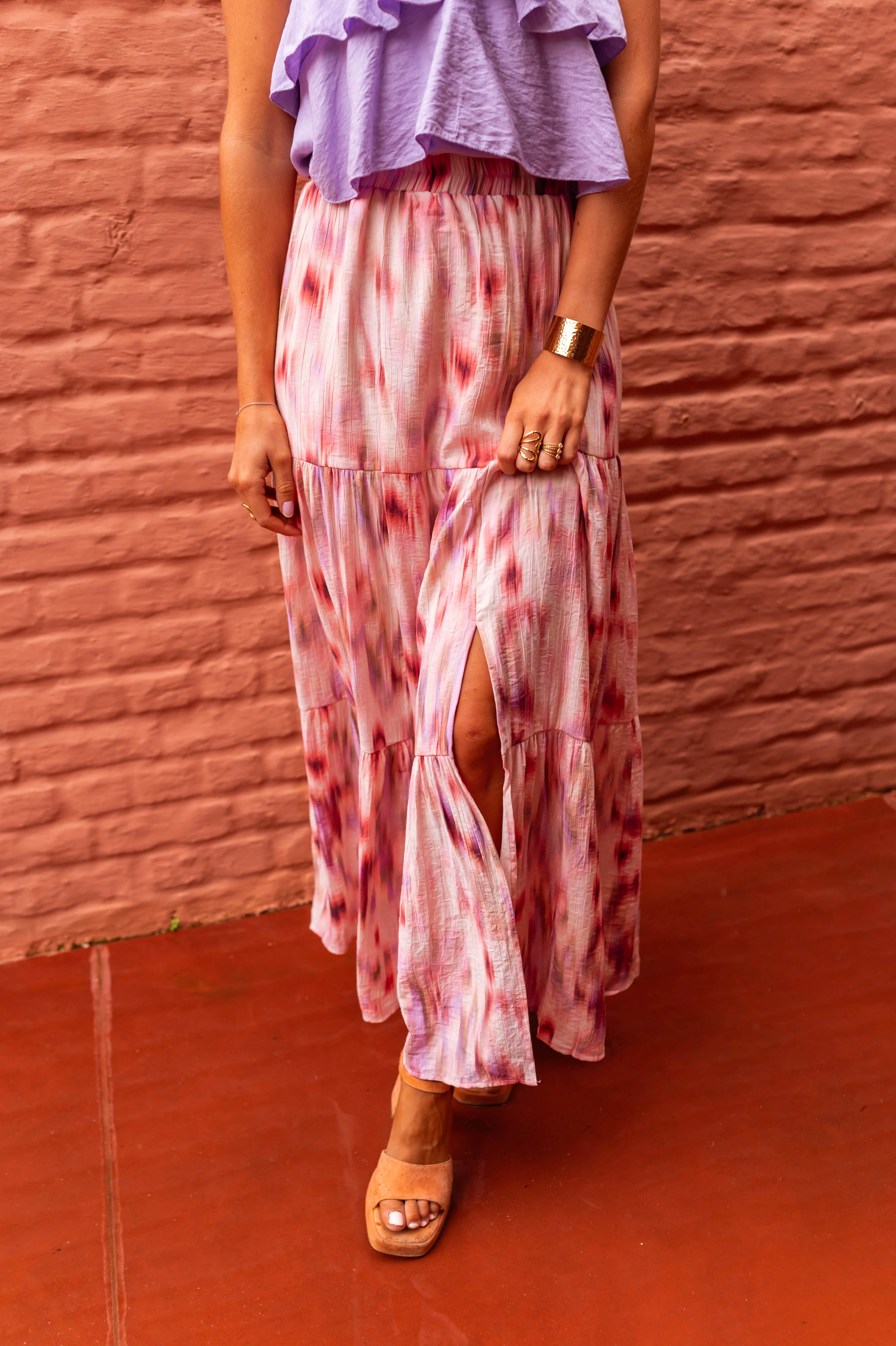 Pink Patterned Esteban Skirt - Image 2
