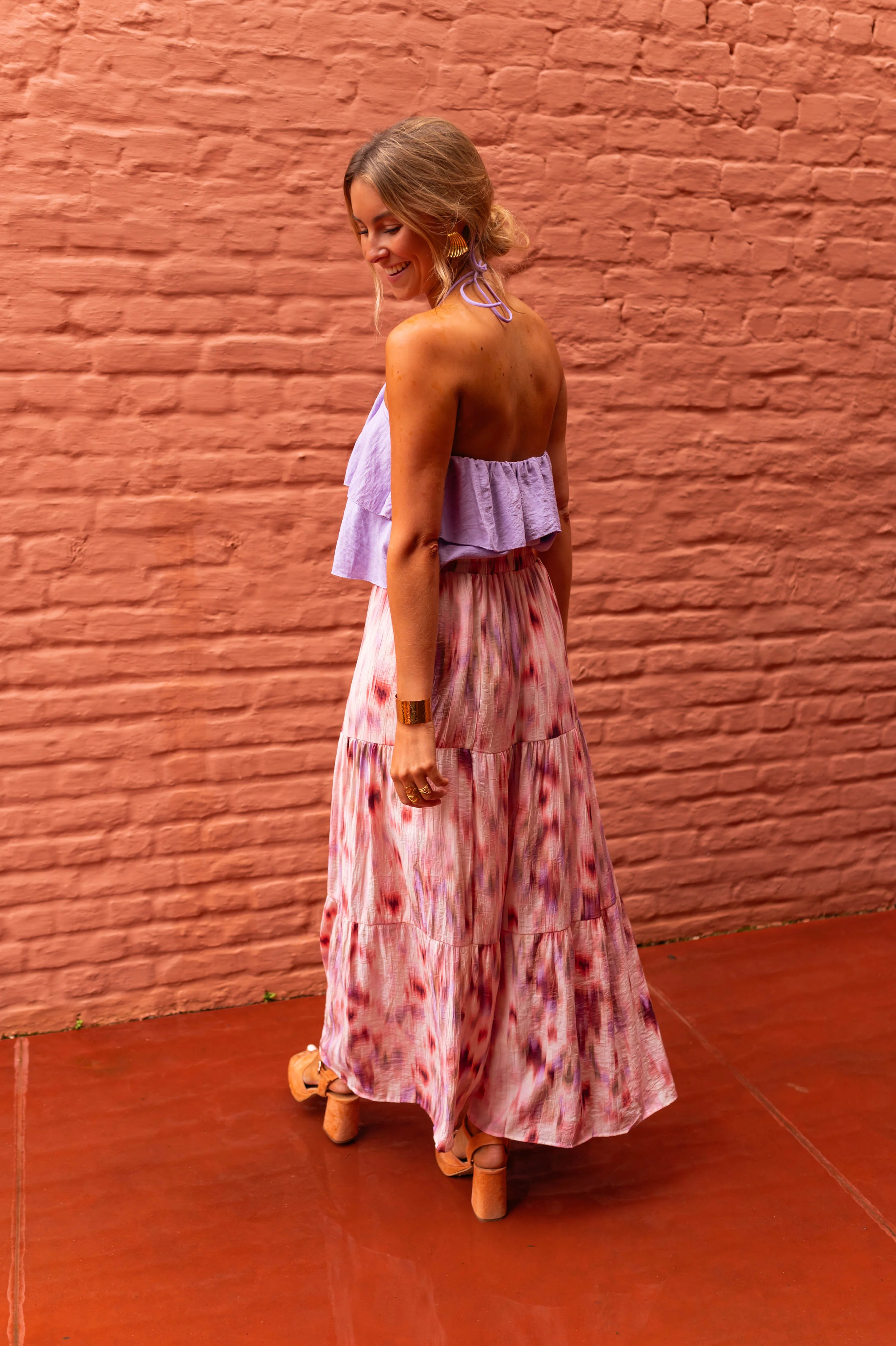 Pink Patterned Esteban Skirt - Image 4