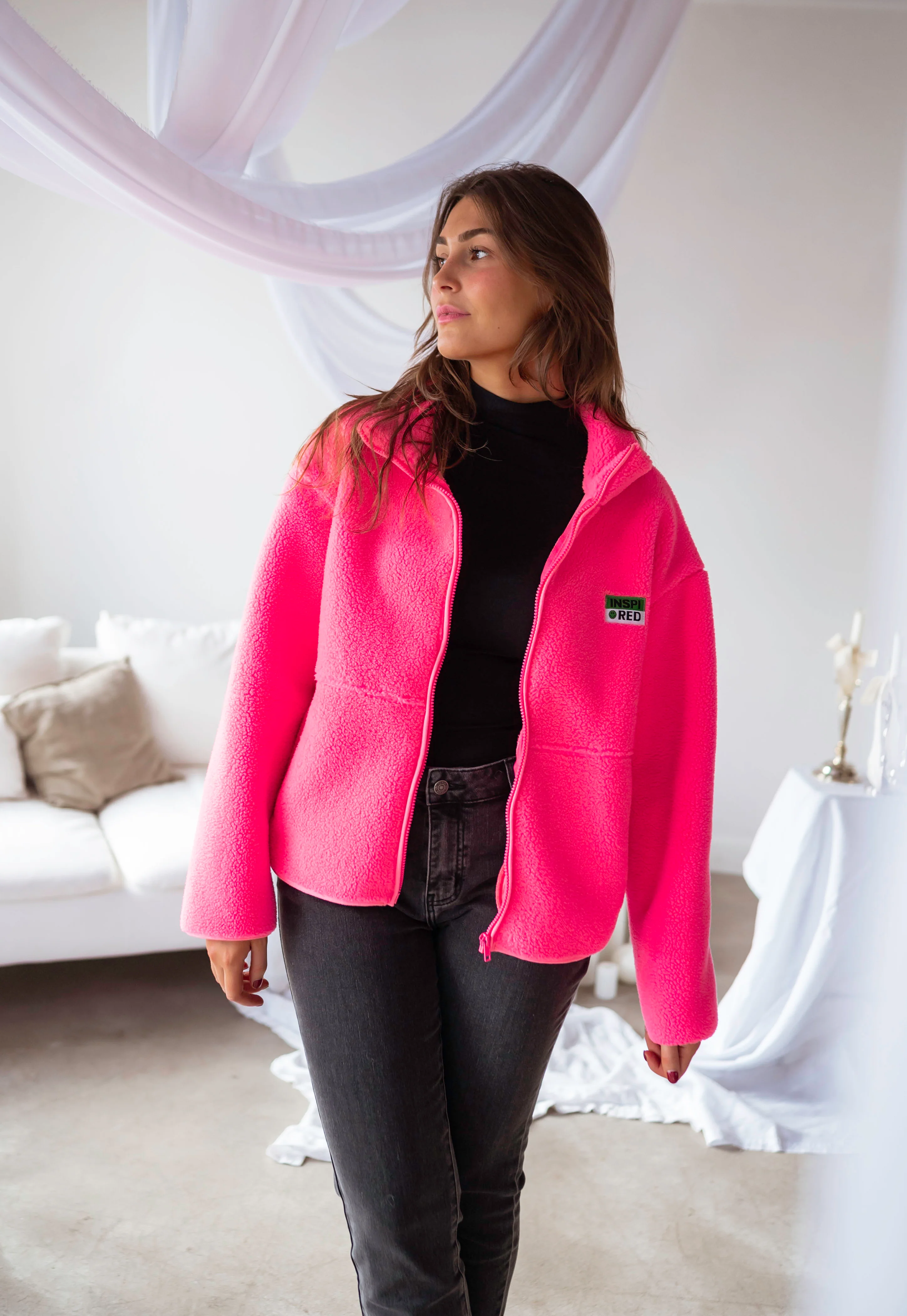 Pink Silou Fleece Jacket - Image 5
