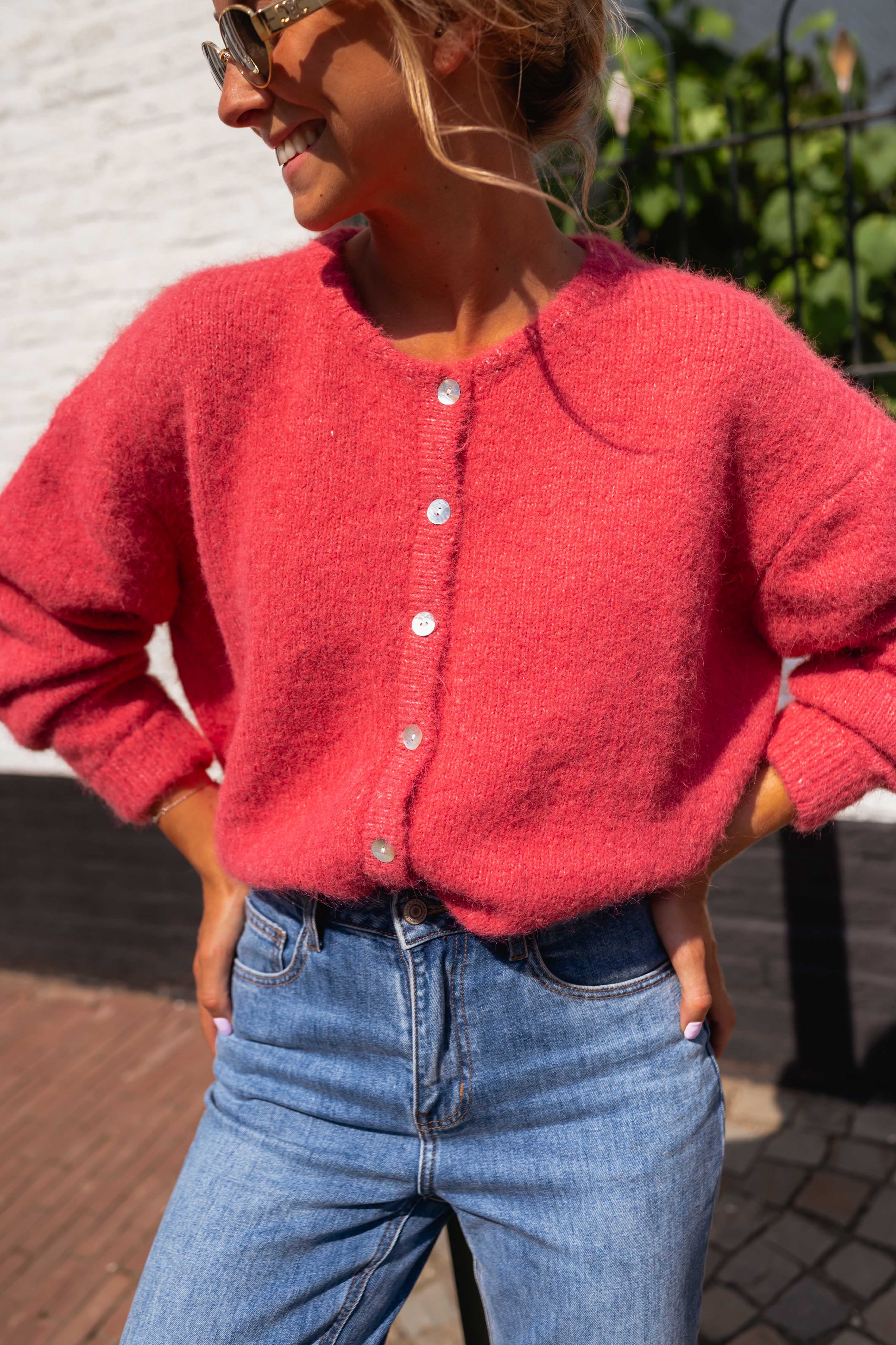 Raspberry Harris Cardigan - Image 2