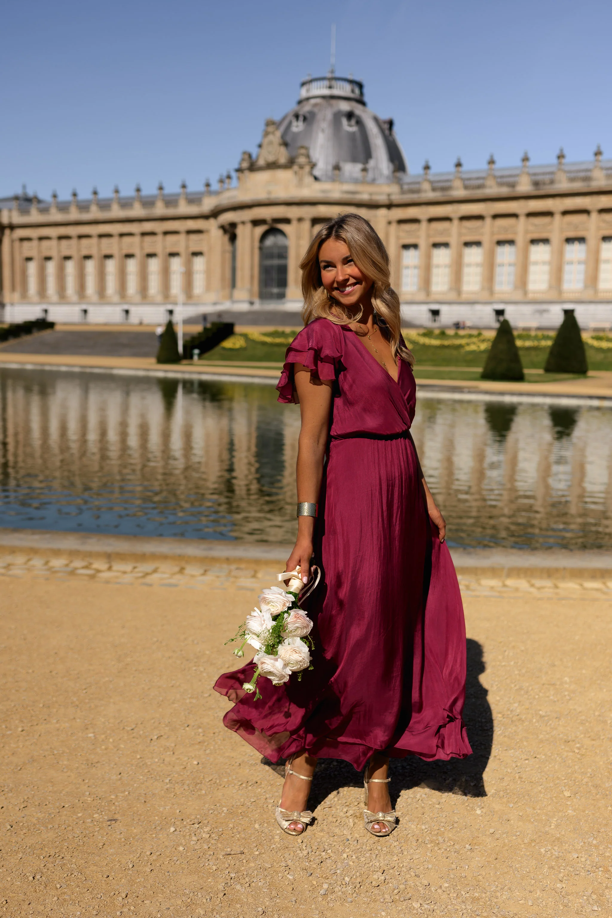 Raspberry Silk Francoise Dress - Image 14