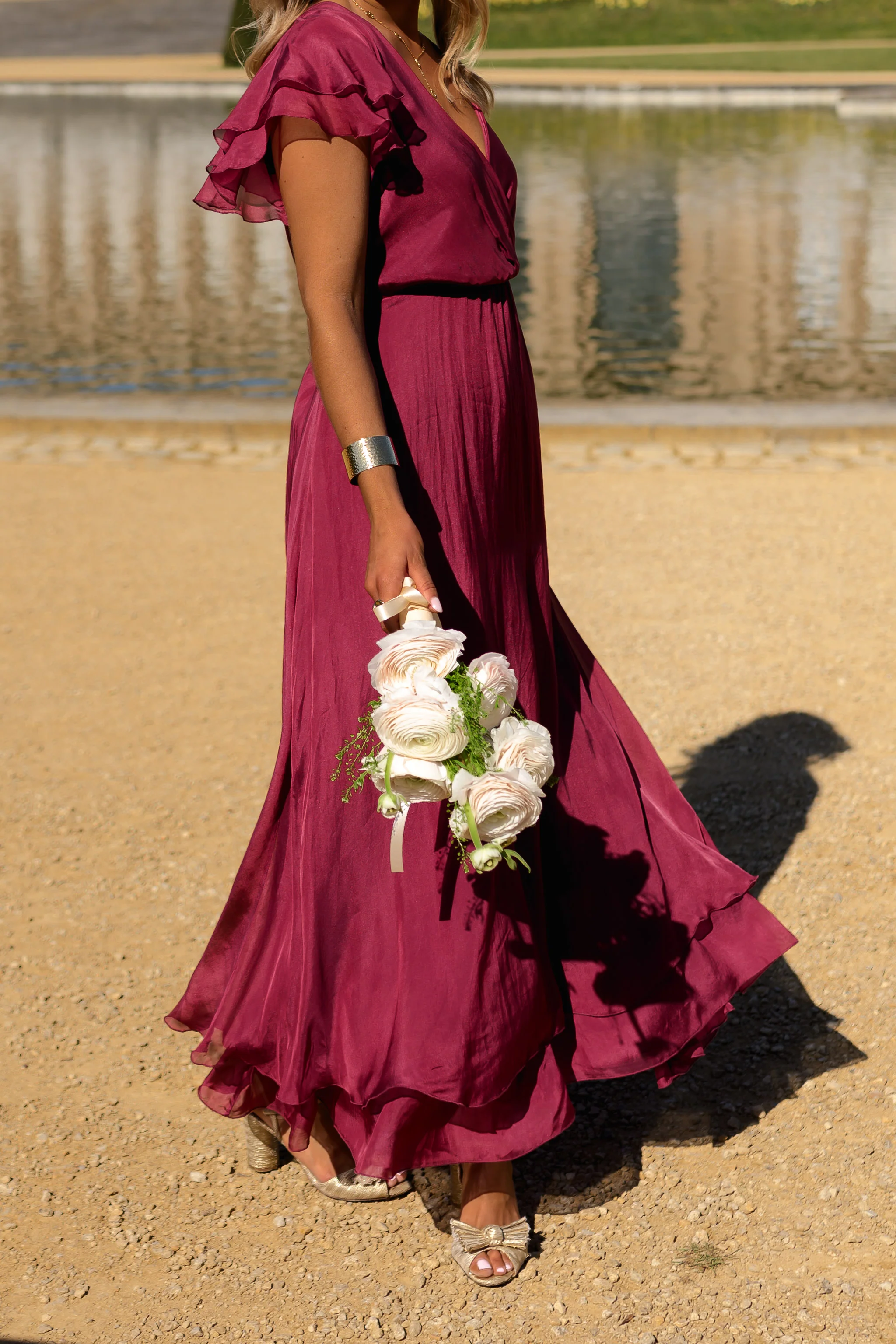 Raspberry Silk Francoise Dress - Image 16