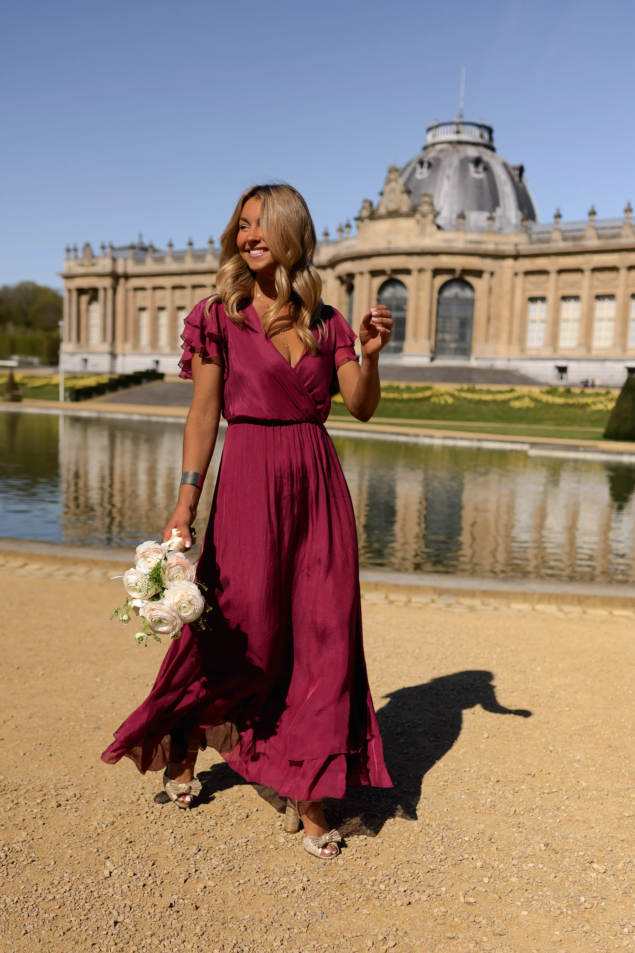 Raspberry Silk Francoise Dress - Image 7