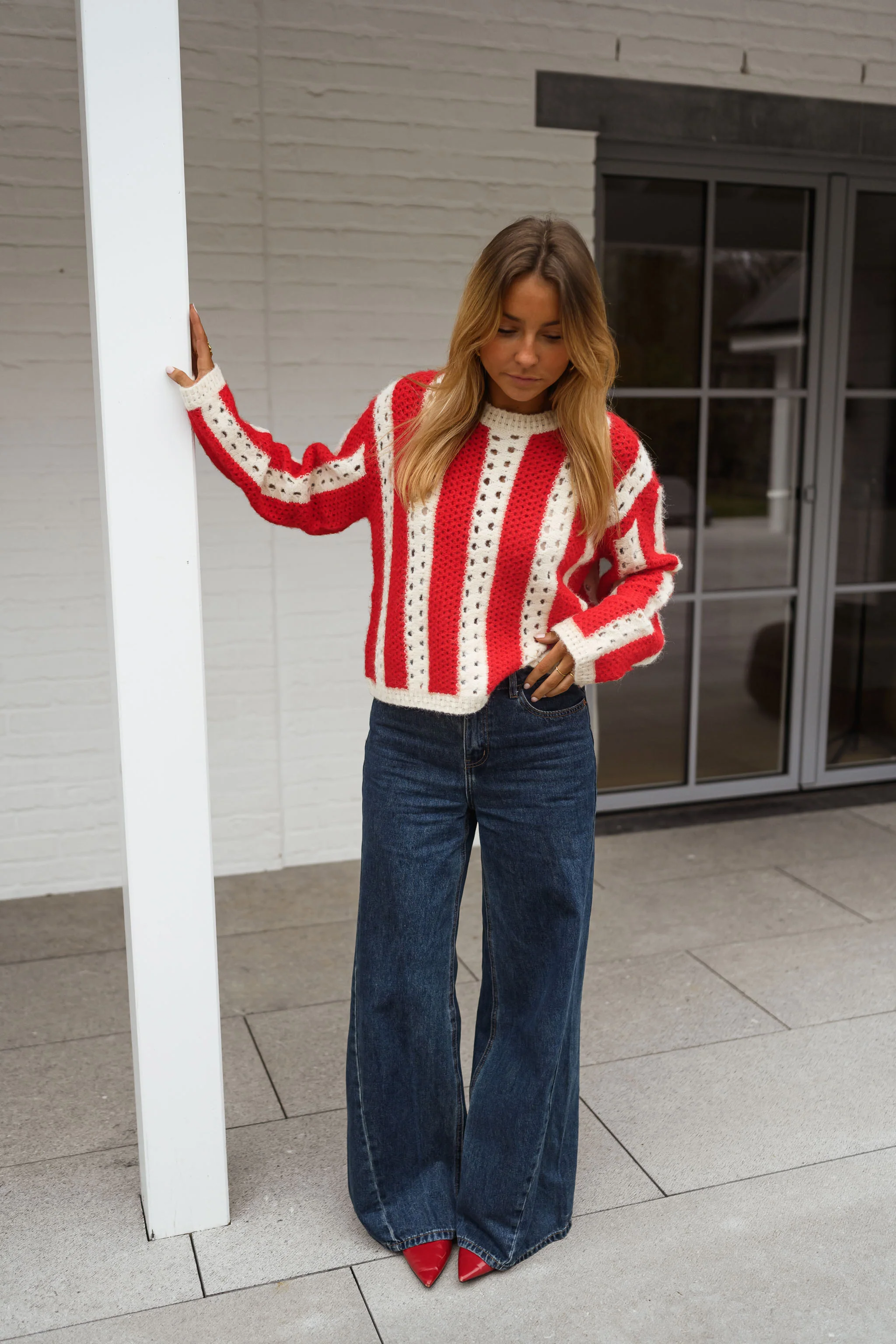 Red and Ecru Sage Sweater - Image 2