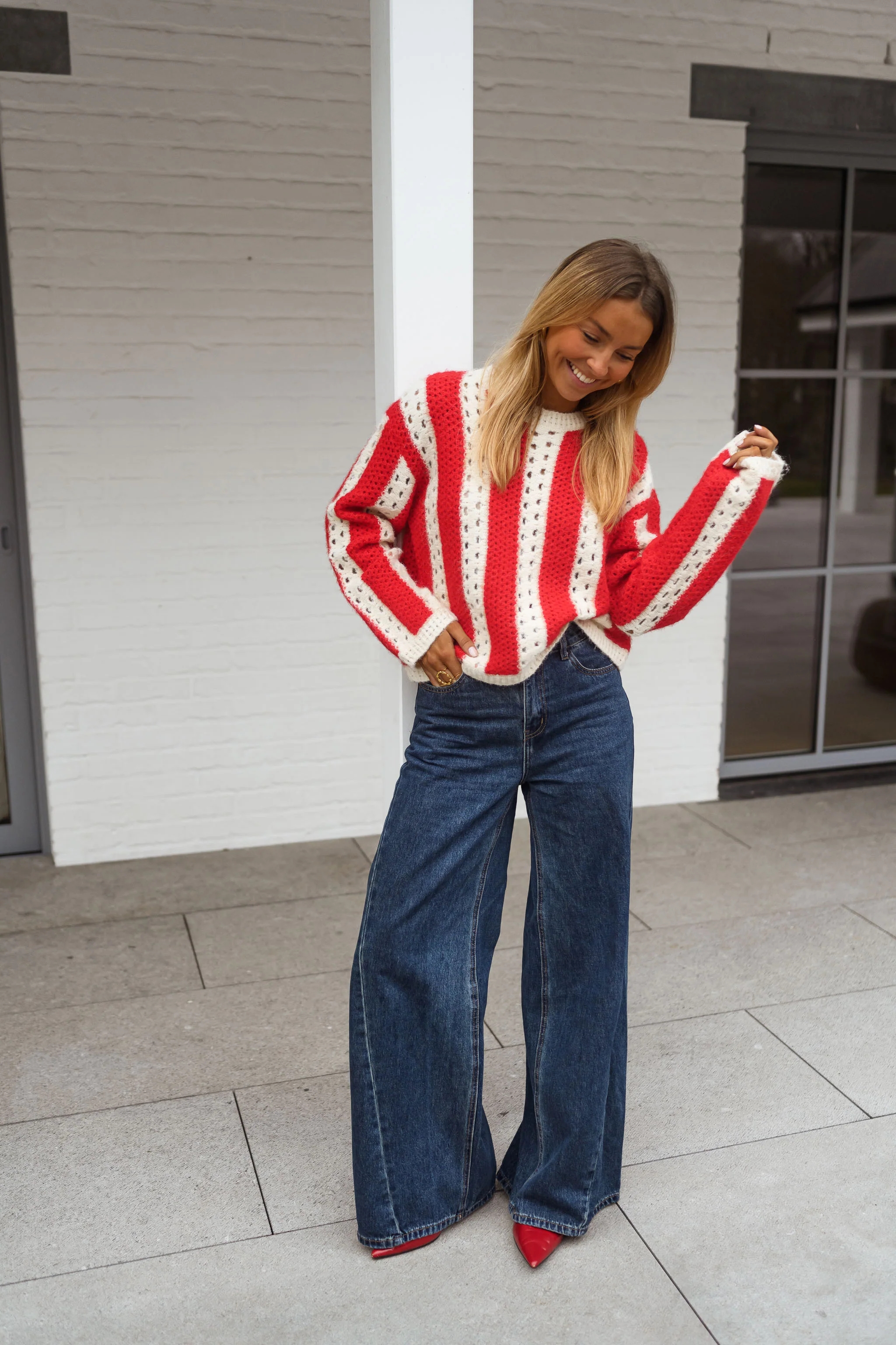Red and Ecru Sage Sweater - Image 8