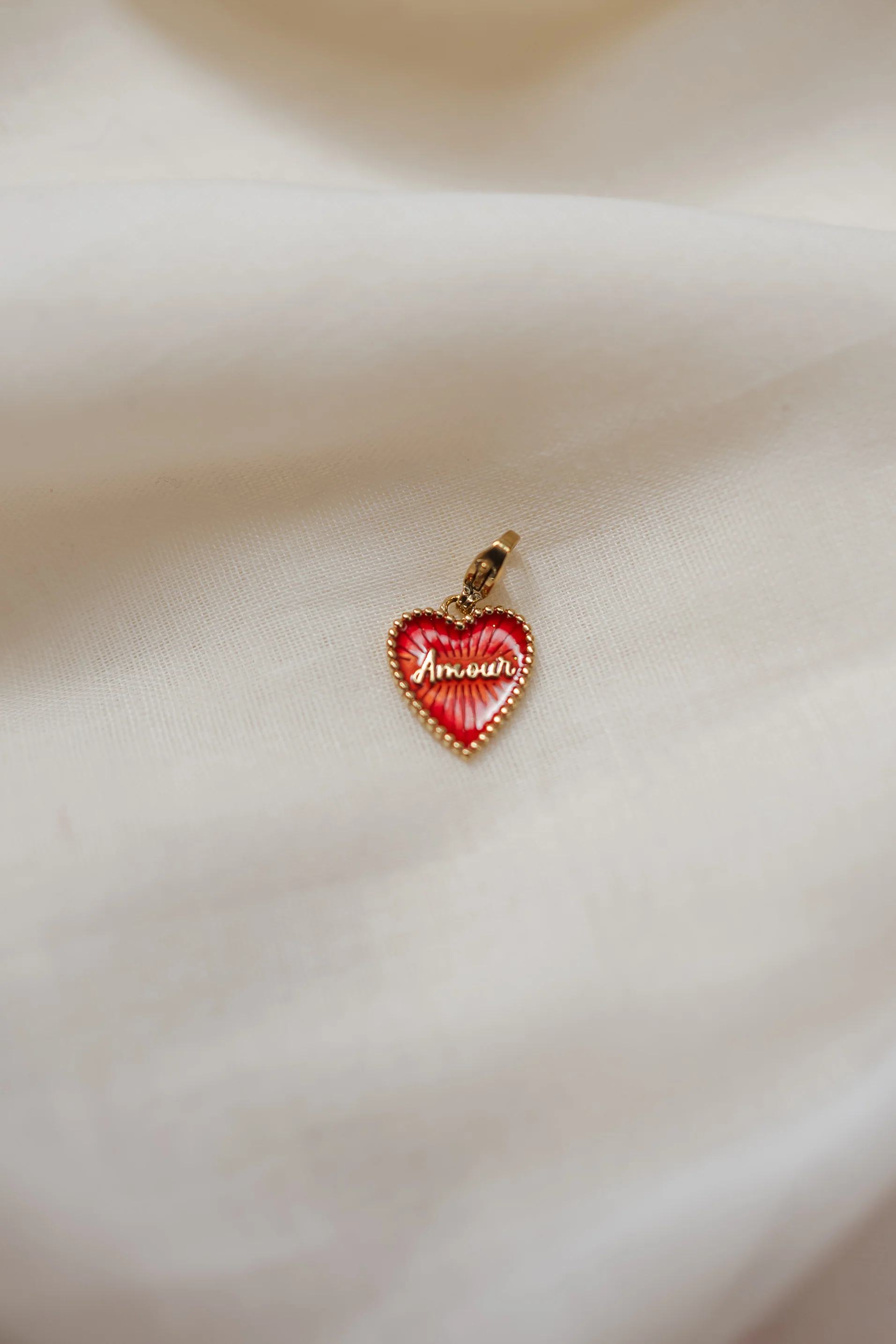 Red and Gold Heart Pendant - Image 2