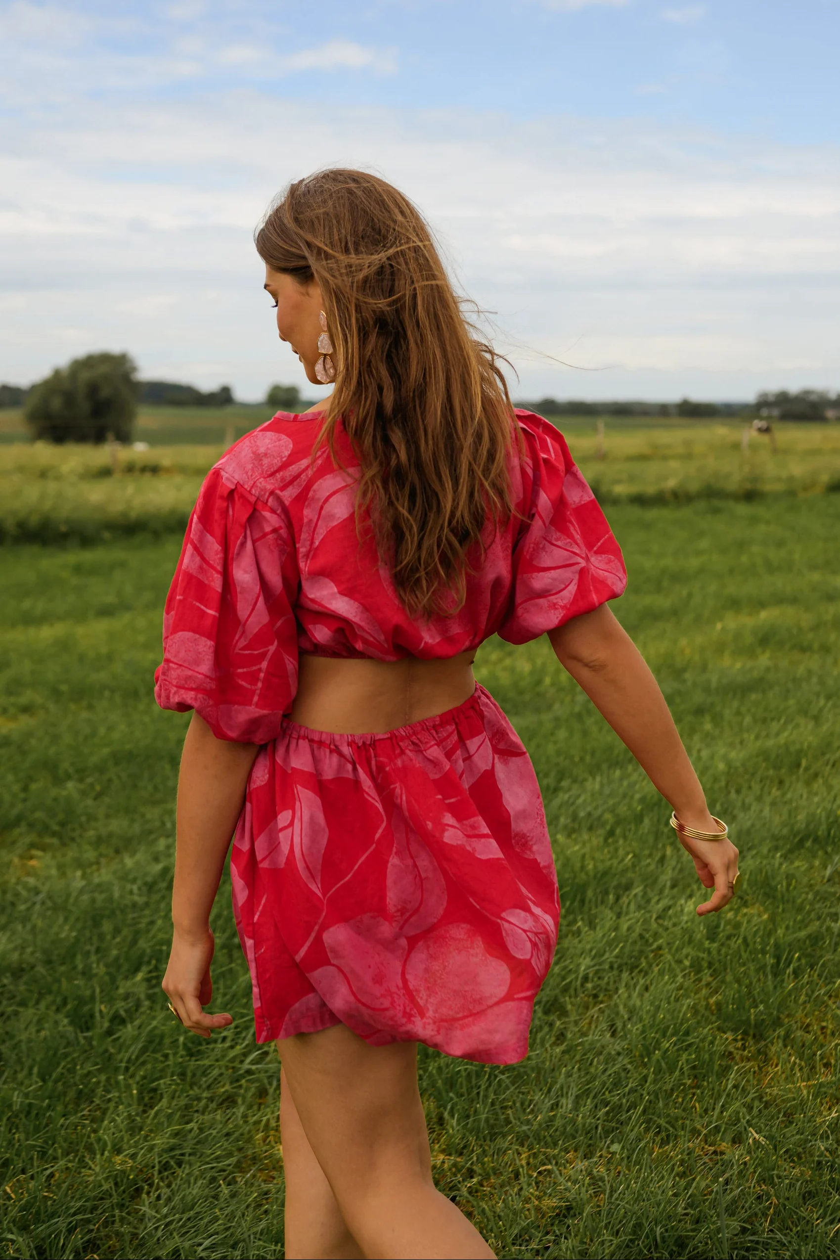 Red And Pink Natalia Dress - Image 11