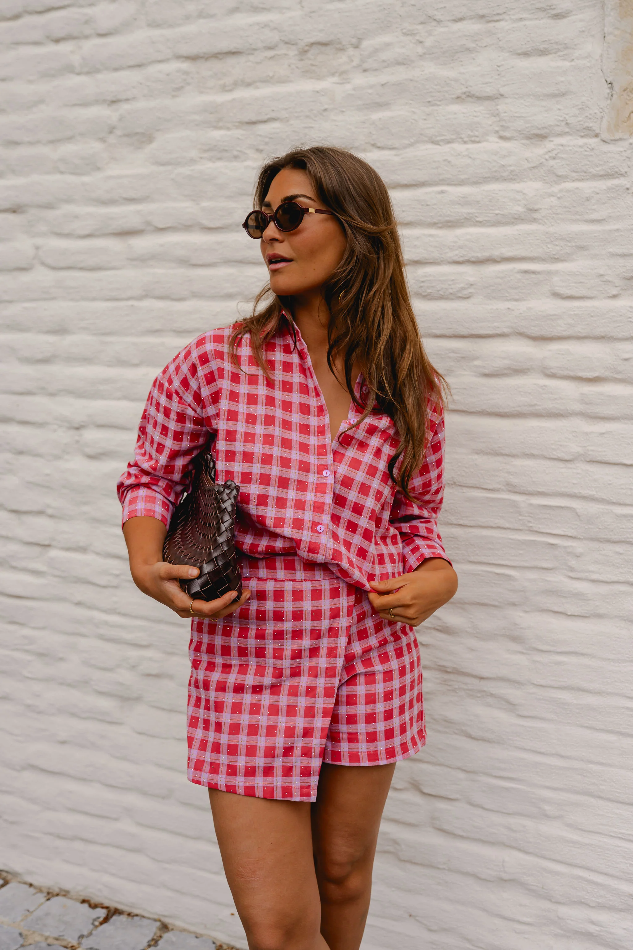 Red And Pink Plaid Cyrille Skort - Image 10