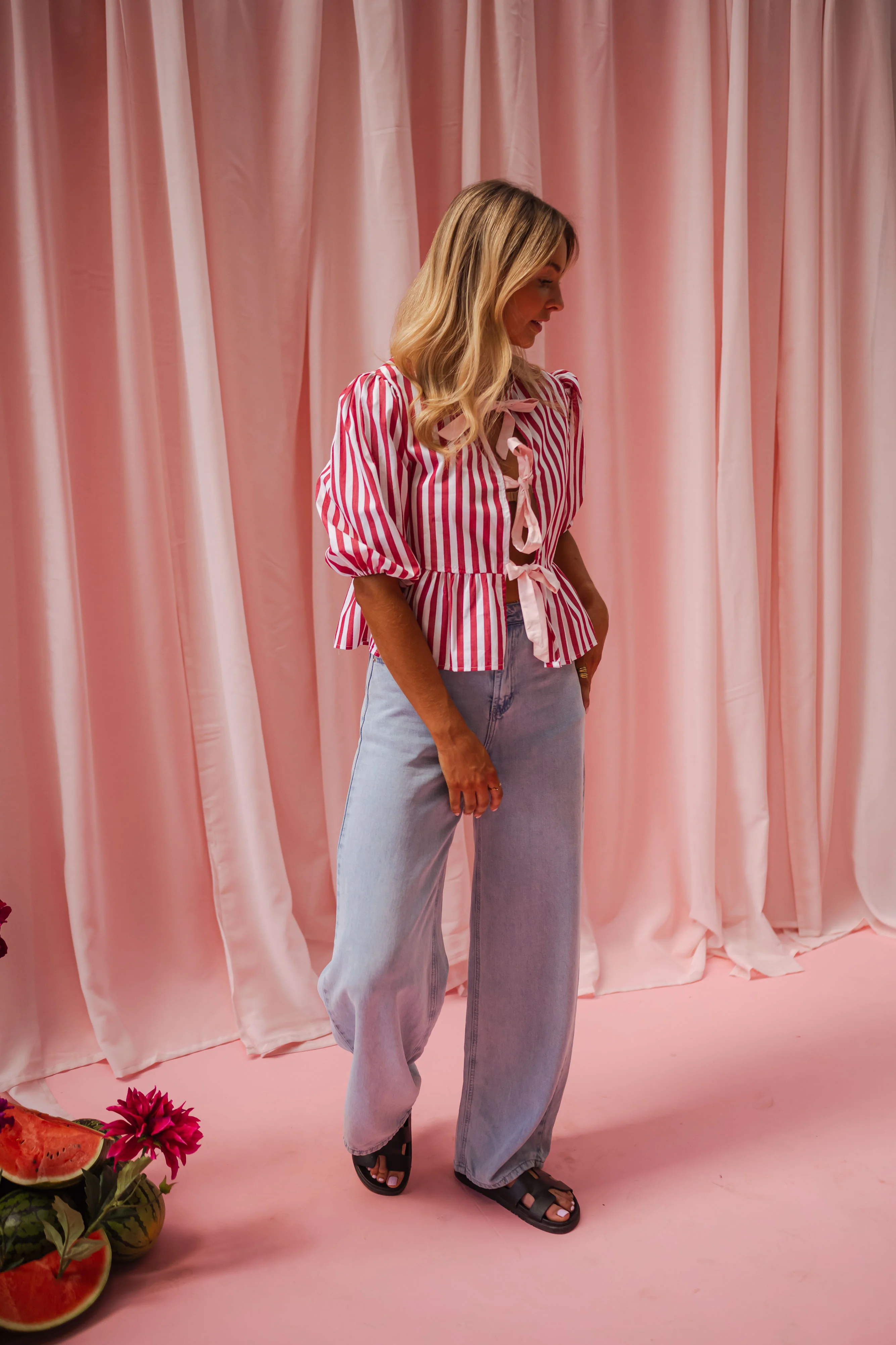 Red Striped Gillie Blouse - Image 5