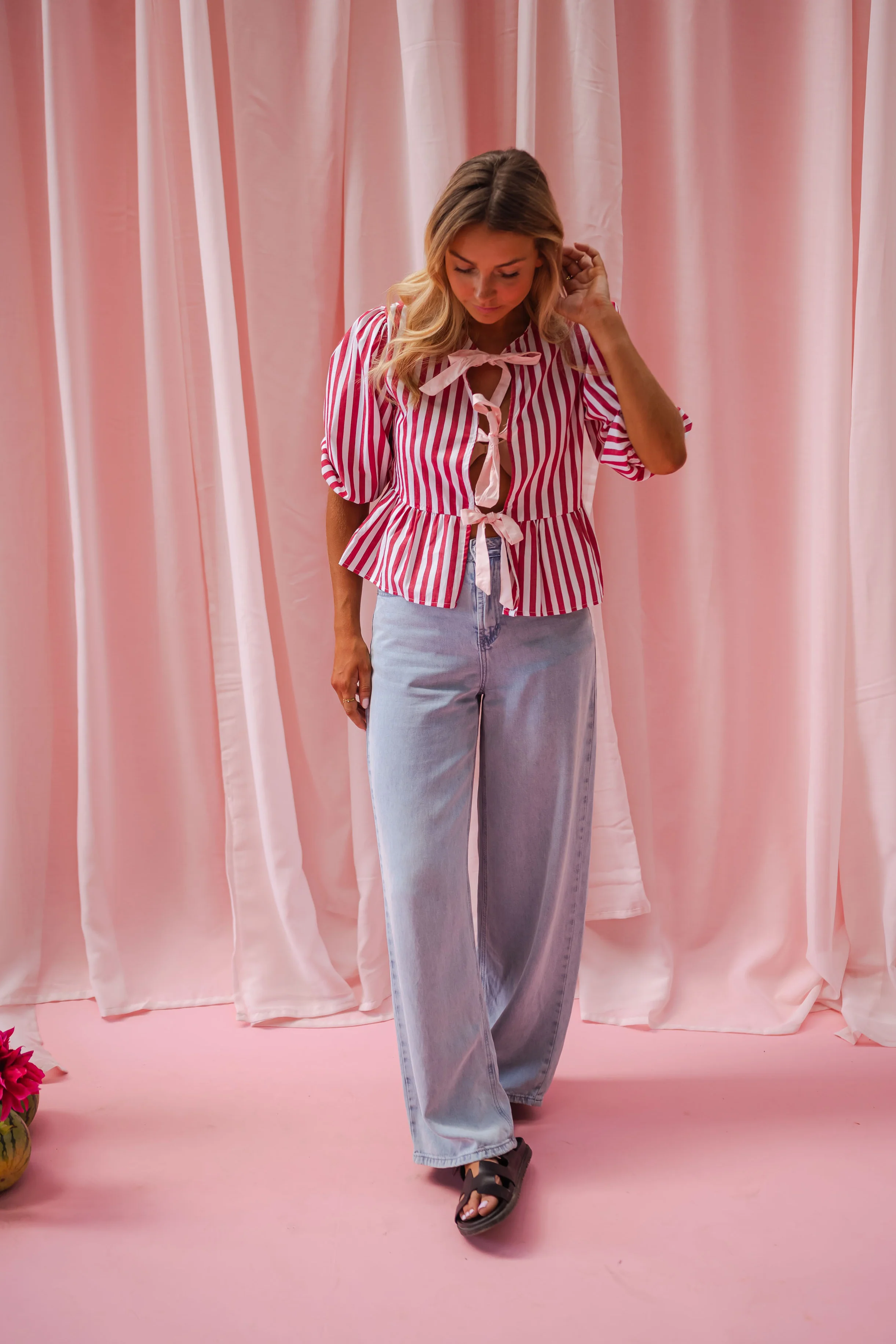 Red Striped Gillie Blouse - Image 6