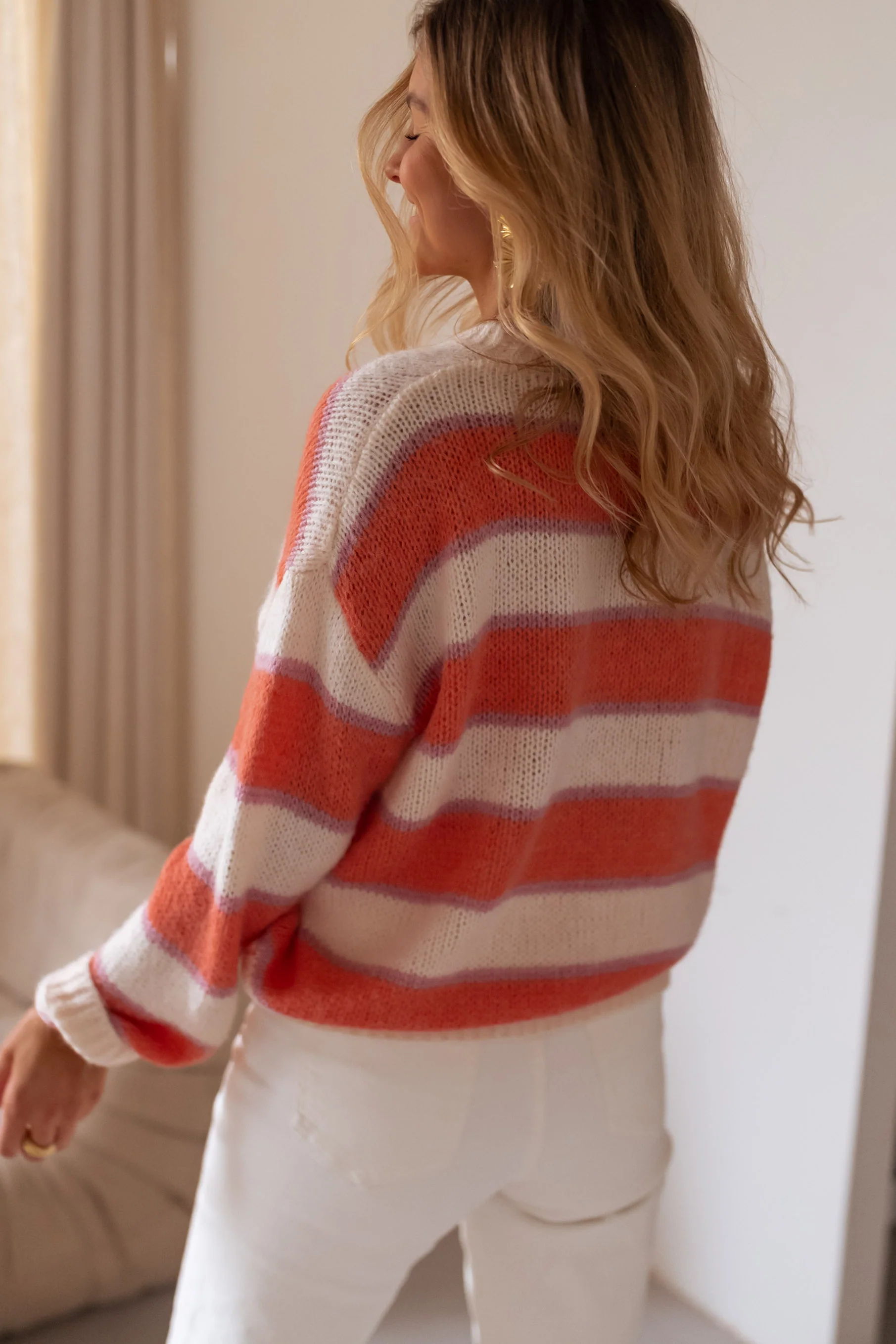 Orange and Purple Stripe Solvay Sweater - Image 5