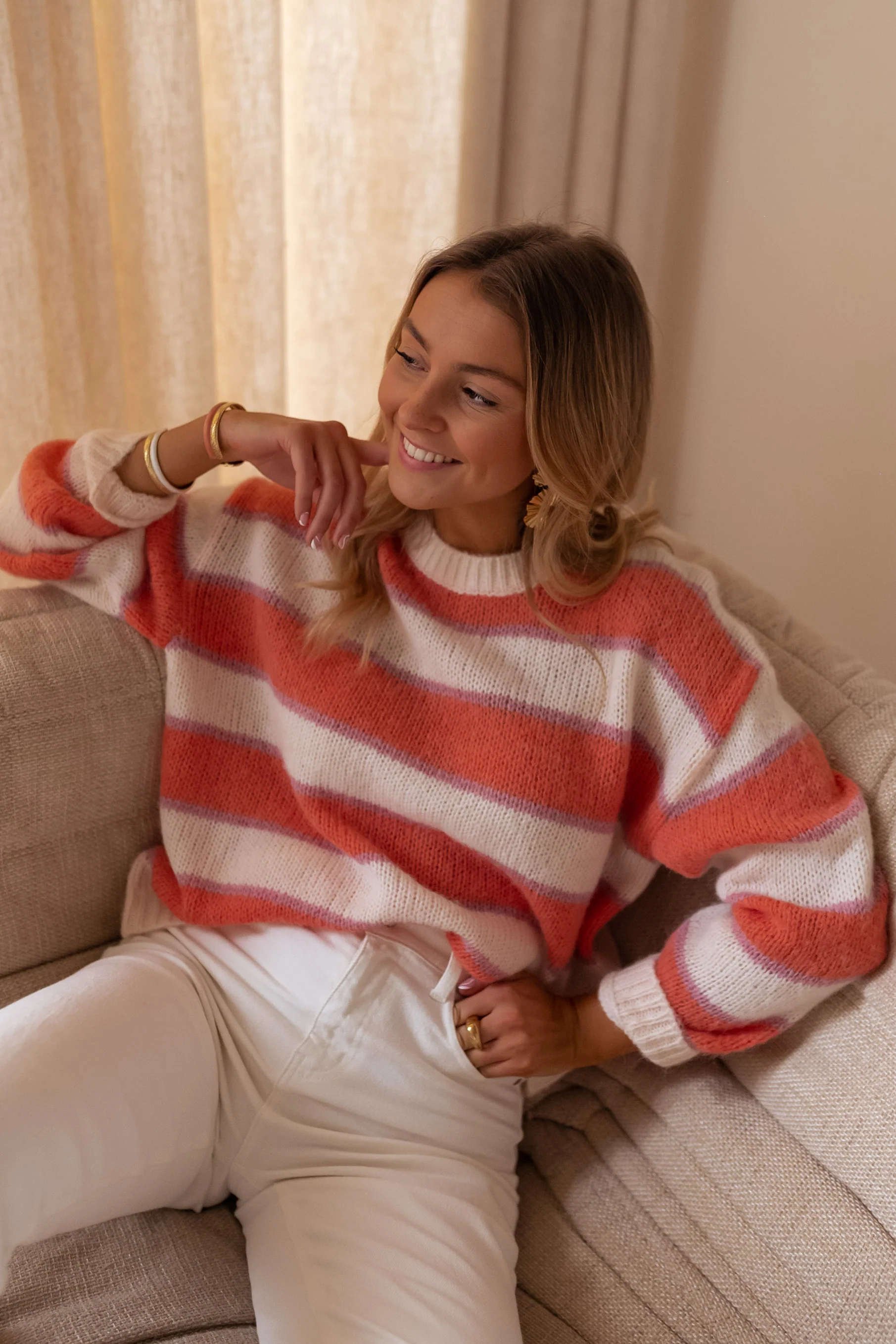 Orange and Purple Stripe Solvay Sweater - Image 7