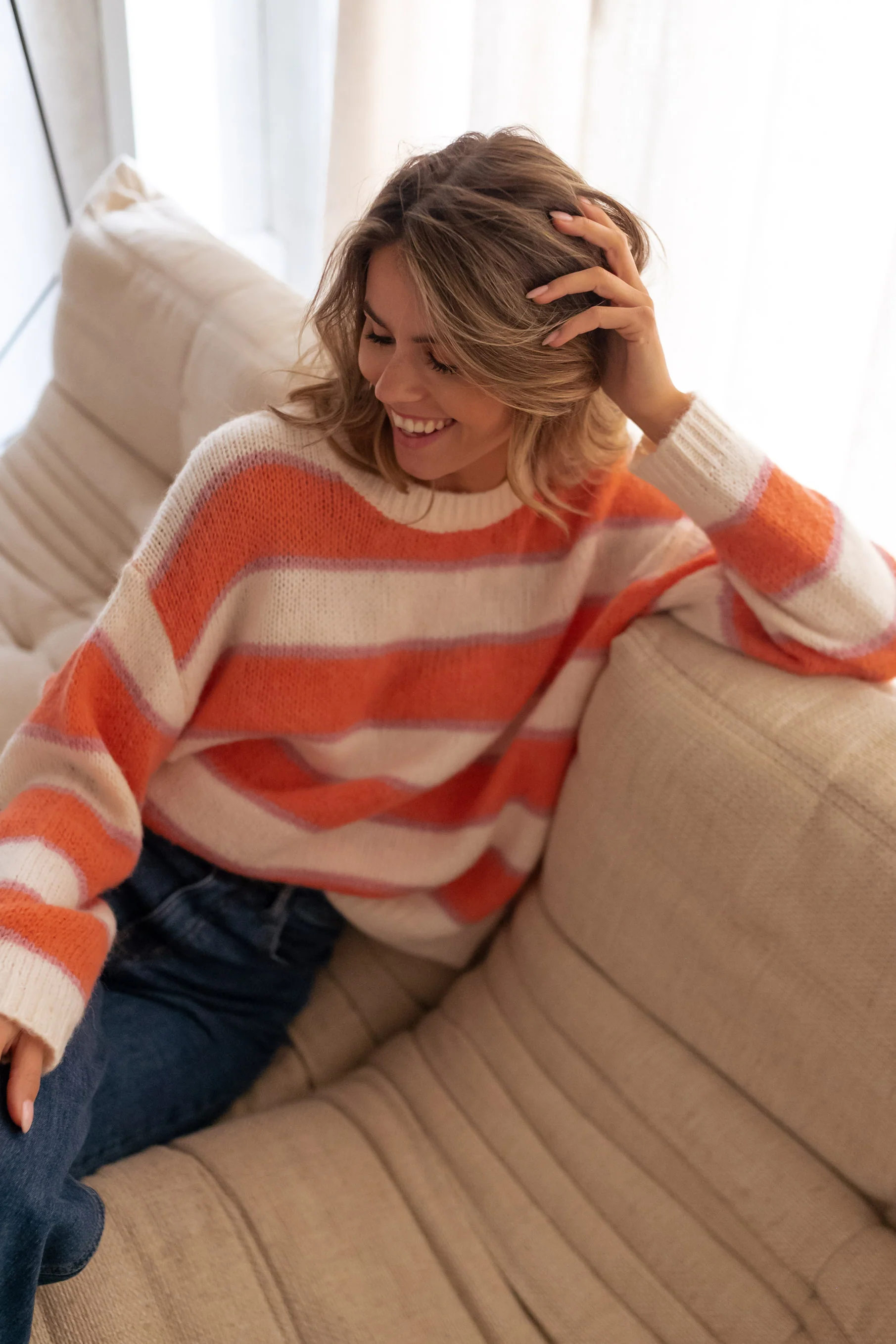 Orange and Purple Stripe Solvay Sweater - Image 8
