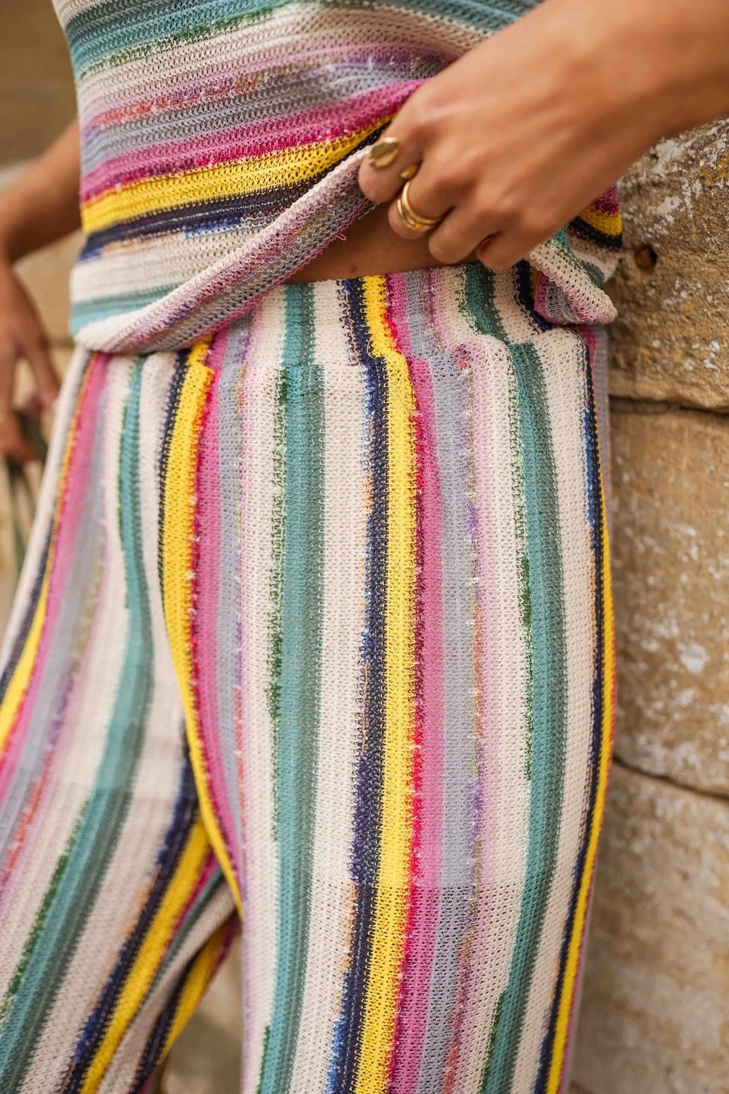 Striped Crochet Gauthier Pants - Image 4