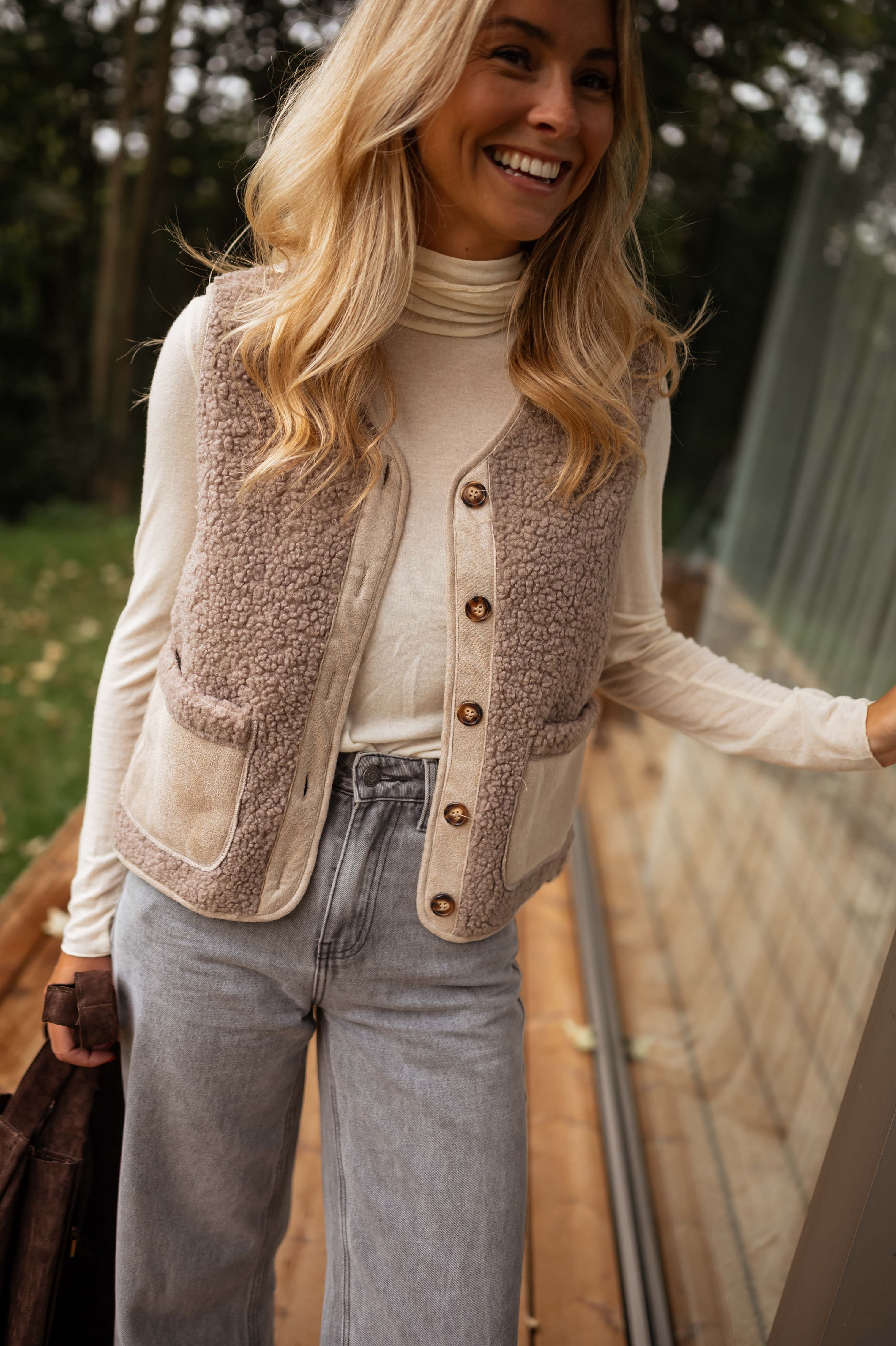 Taupe Ghislain Sleeveless Cardigan - Image 2