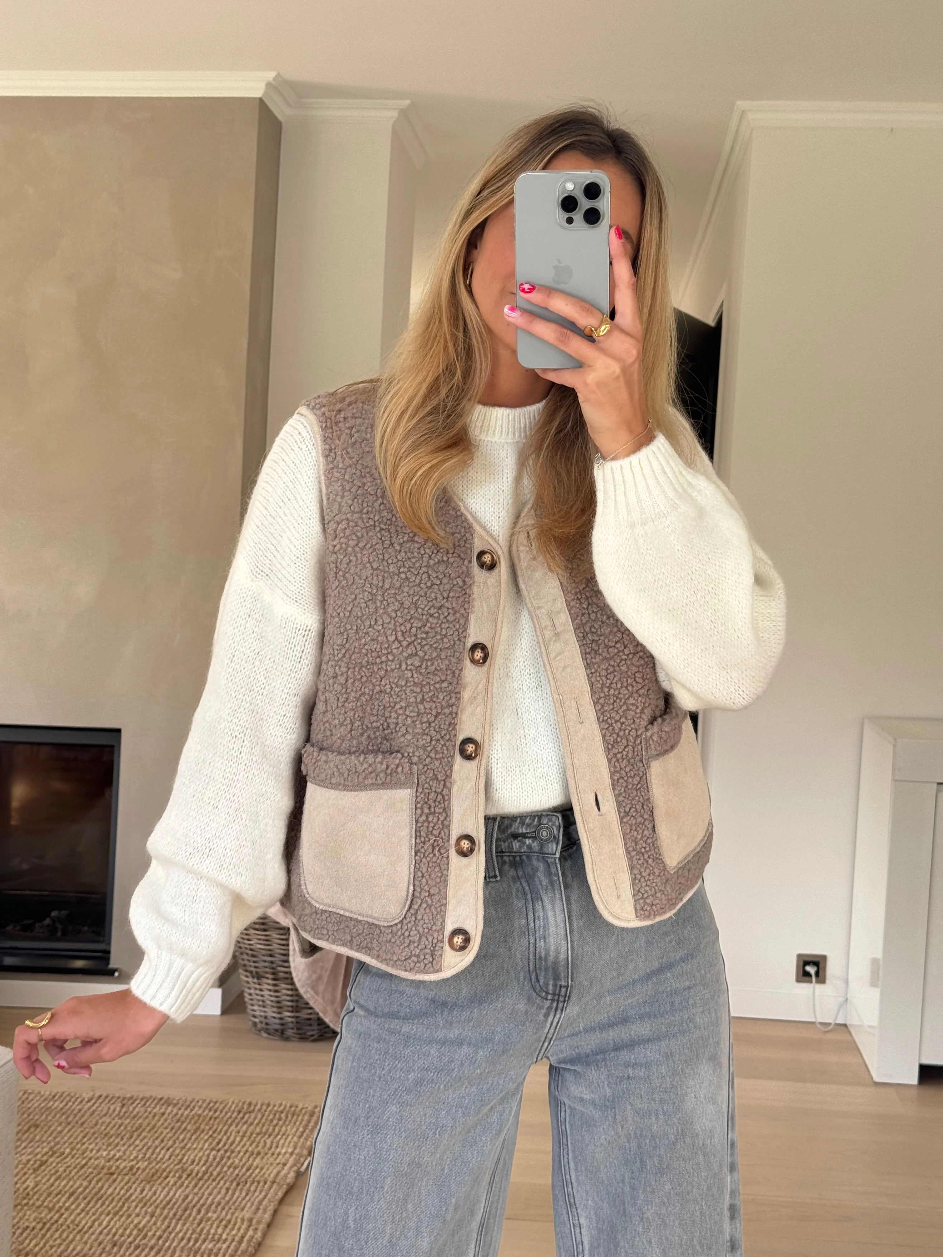 Taupe Ghislain Sleeveless Cardigan - Image 5