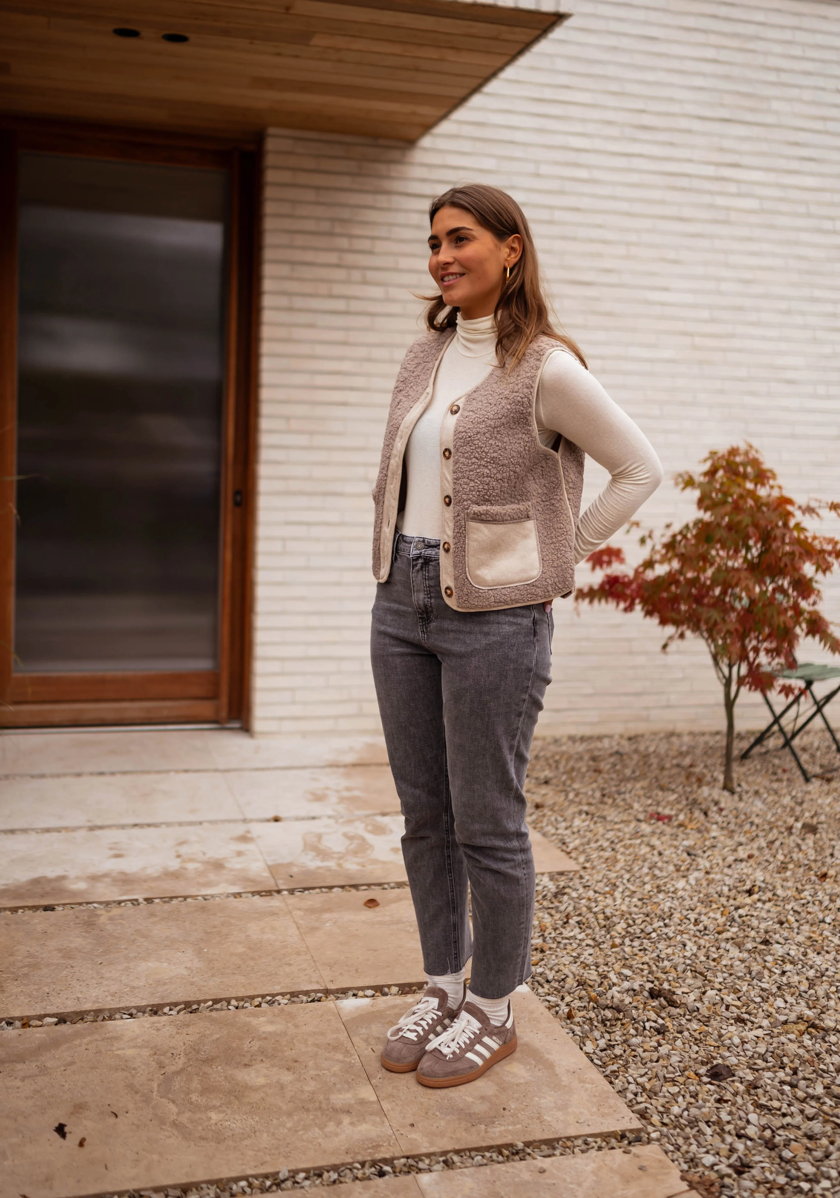 Taupe Ghislain Sleeveless Cardigan - Image 6
