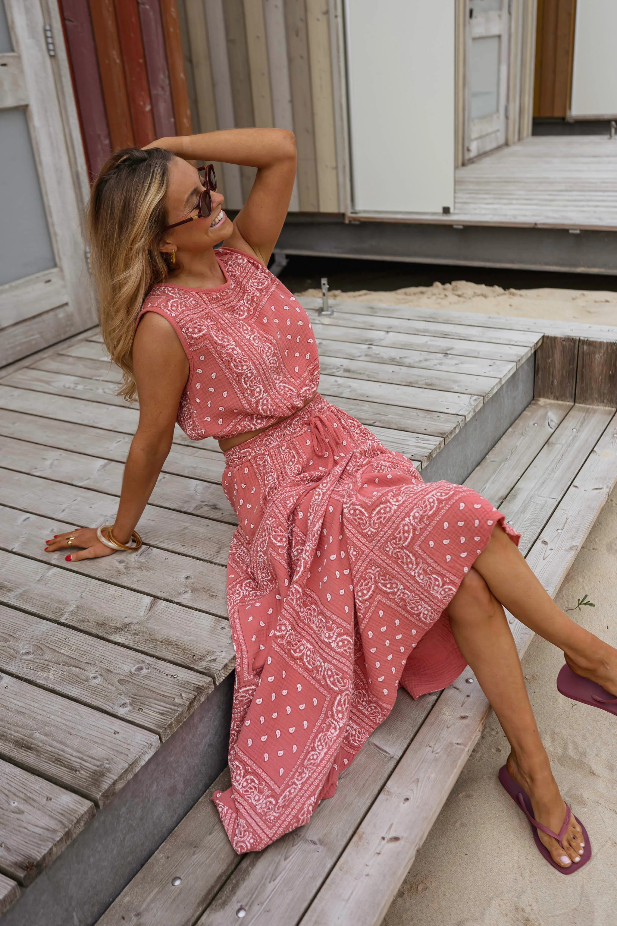 Terracotta Patterned Cesar Skirt - Image 2