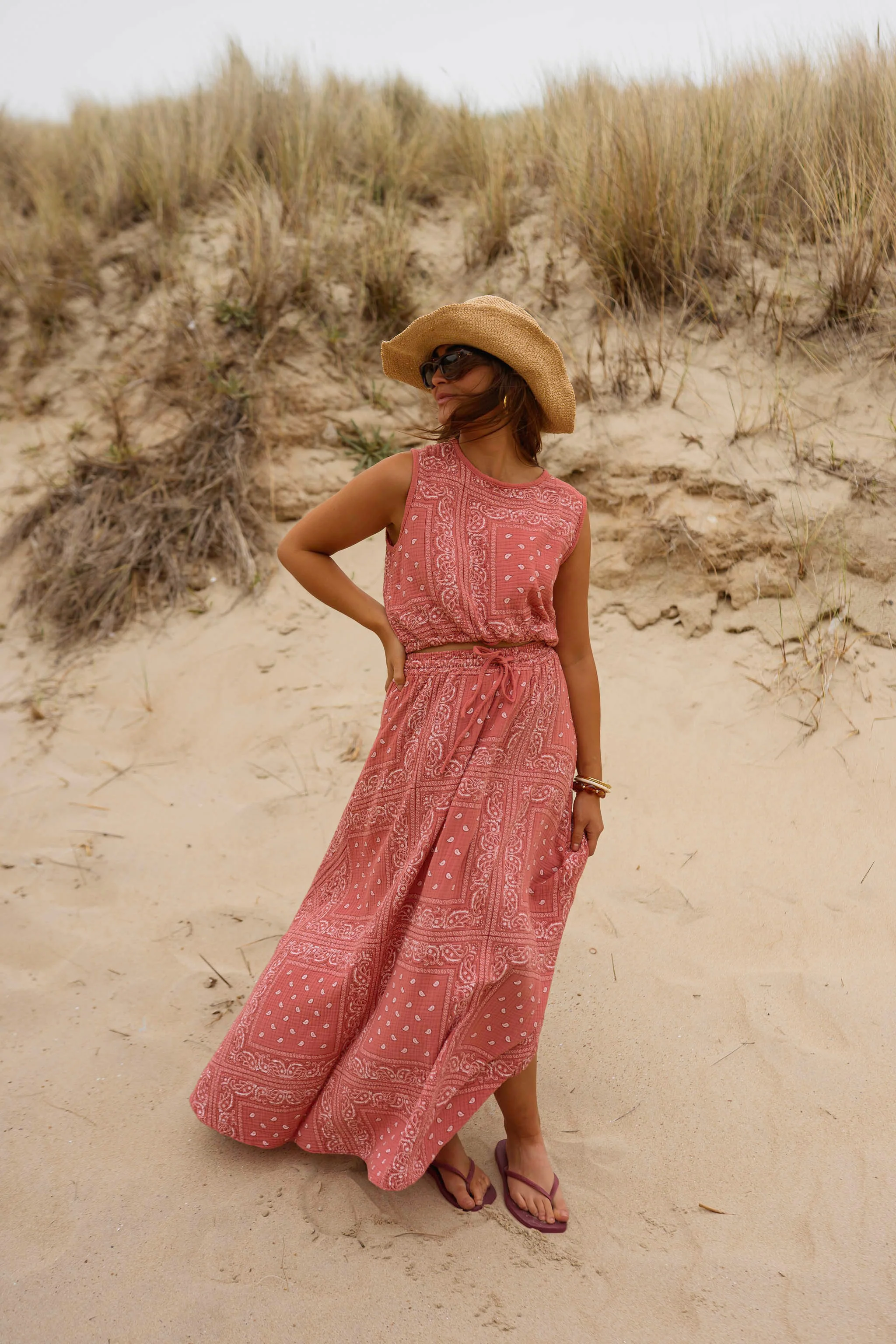 Terracotta Patterned Cesar Skirt - Image 4